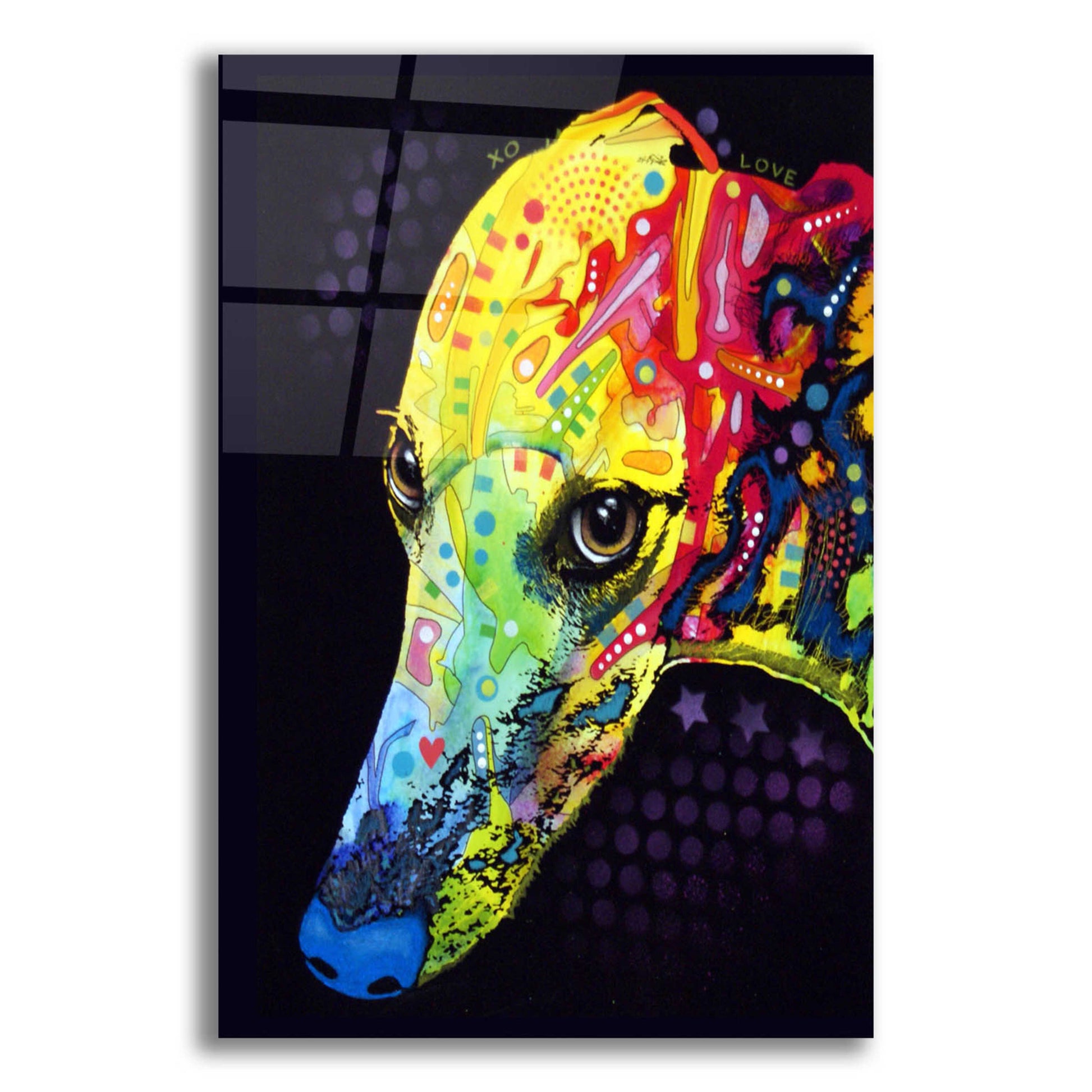 Epic Art 'Greyhound' by Dean Russo, Acrylic Glass Wall Art,12x16