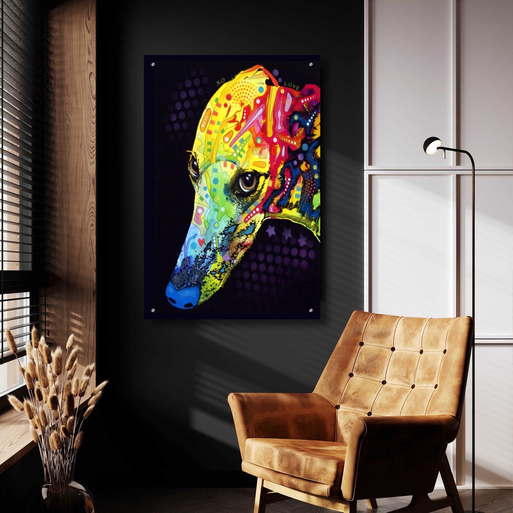 Epic Art 'Greyhound' by Dean Russo, Acrylic Glass Wall Art,24x36