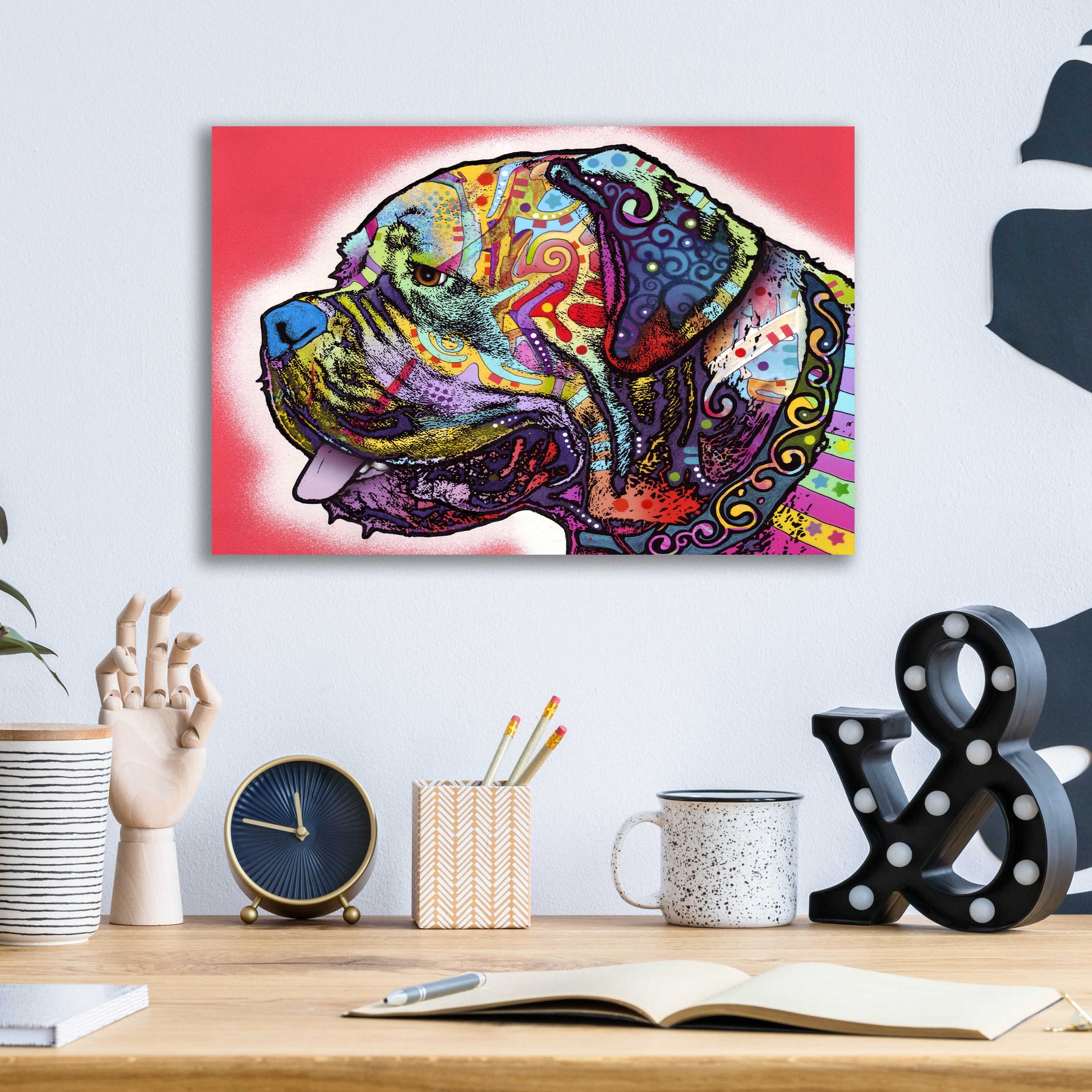 Epic Art 'Profile Mastiff' by Dean Russo, Acrylic Glass Wall Art,16x12