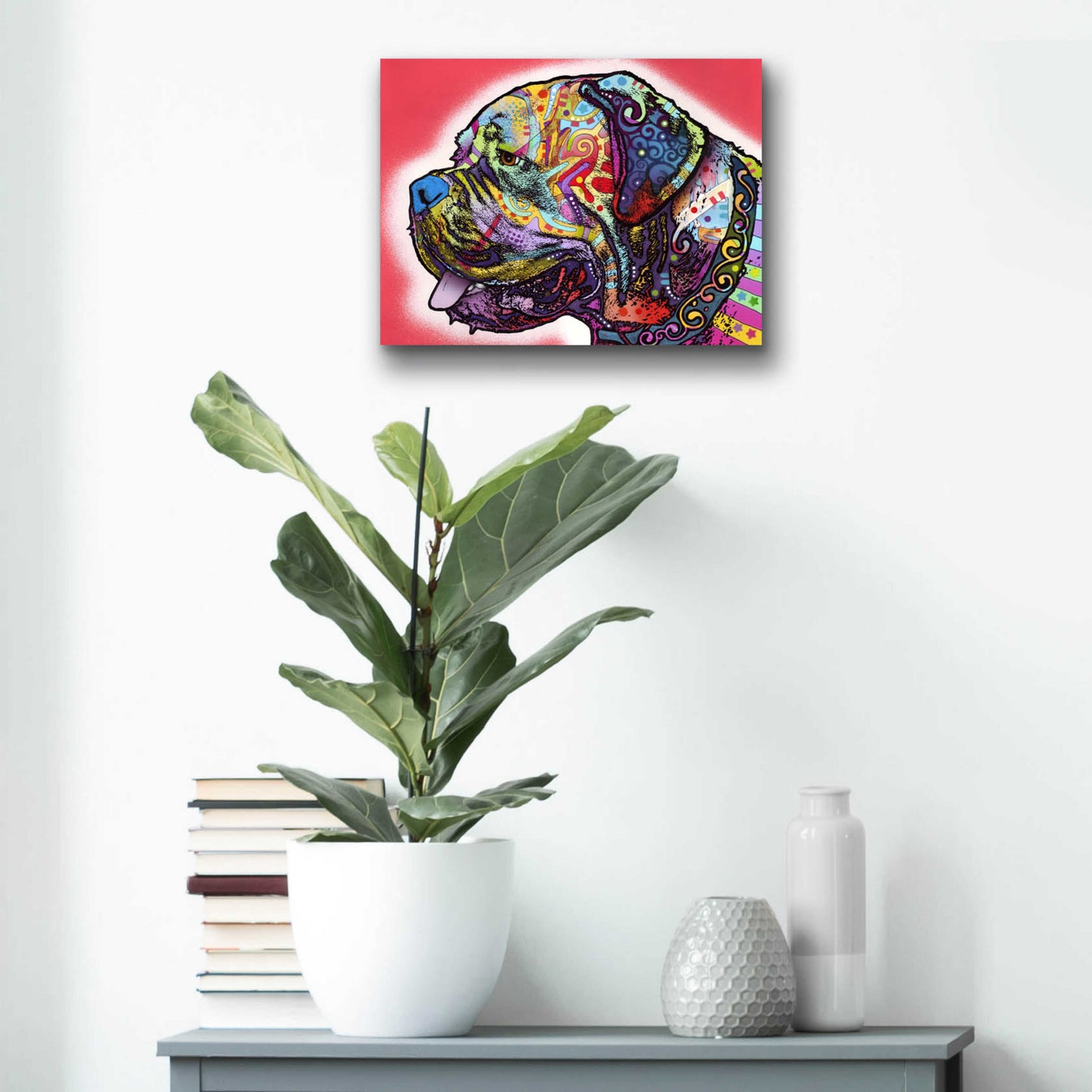 Epic Art 'Profile Mastiff' by Dean Russo, Acrylic Glass Wall Art,16x12