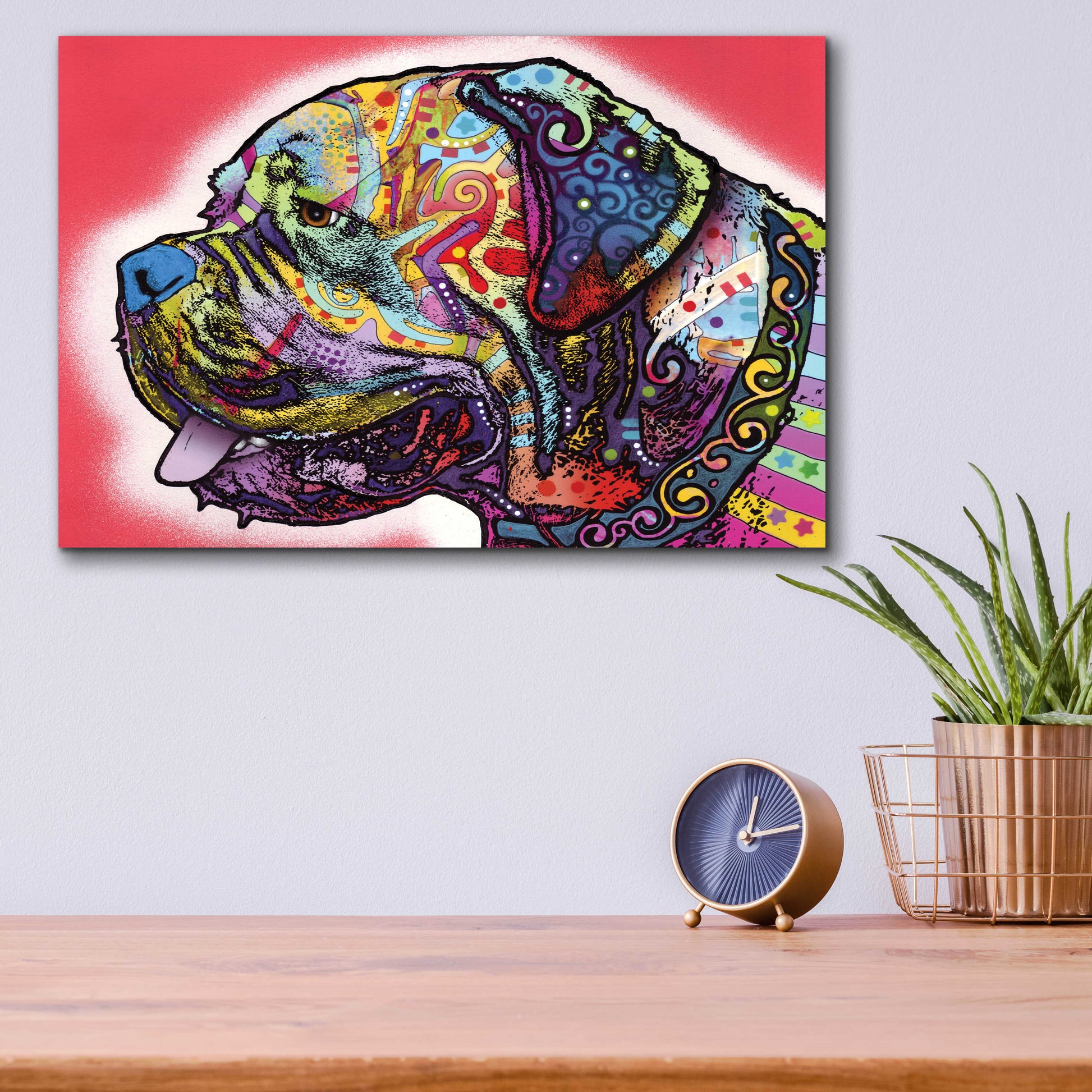 Epic Art 'Profile Mastiff' by Dean Russo, Acrylic Glass Wall Art,16x12