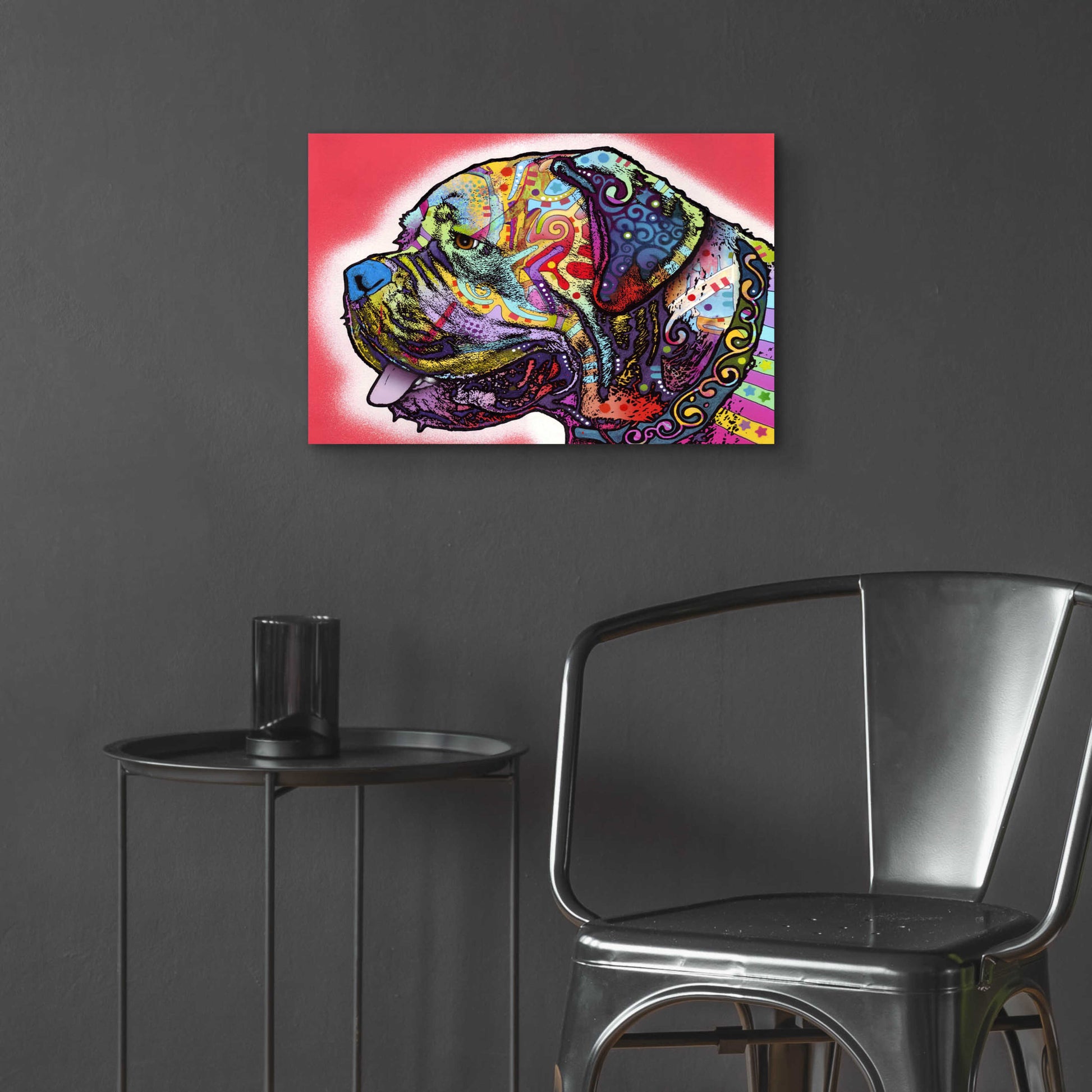 Epic Art 'Profile Mastiff' by Dean Russo, Acrylic Glass Wall Art,24x16