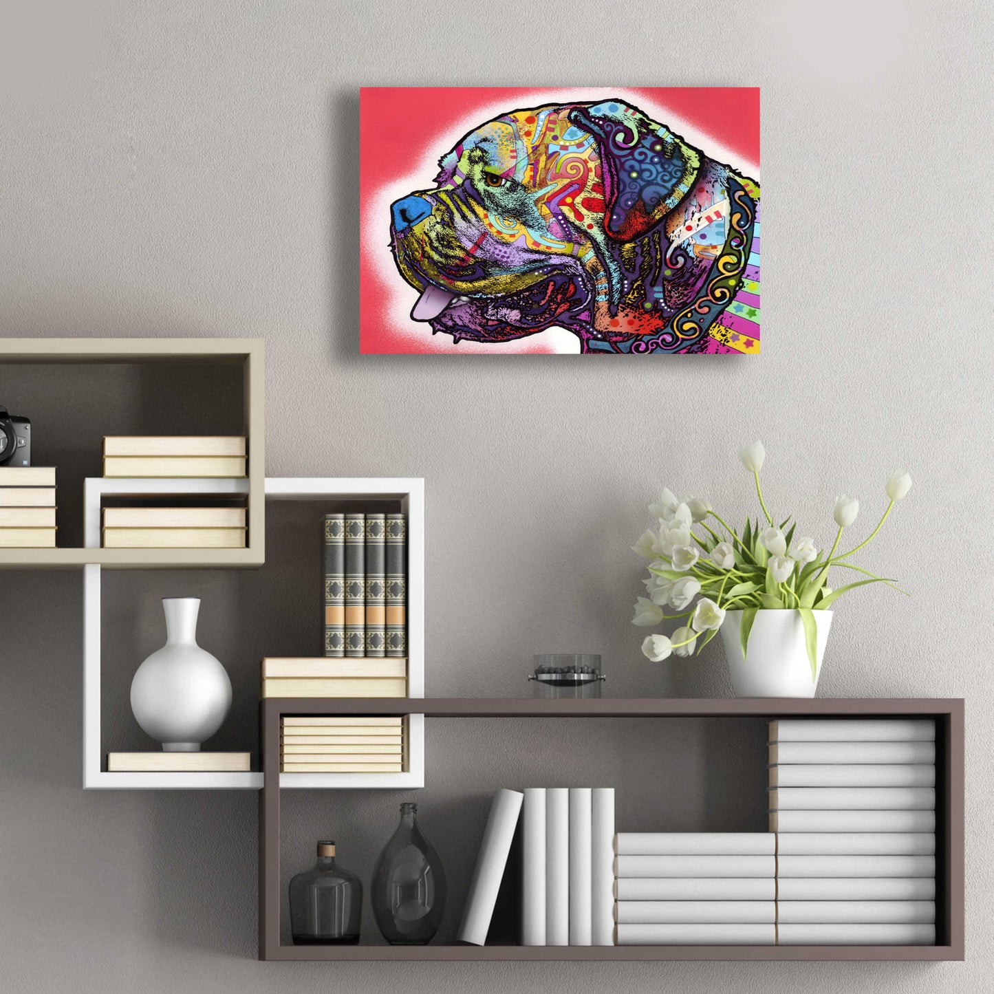 Epic Art 'Profile Mastiff' by Dean Russo, Acrylic Glass Wall Art,24x16