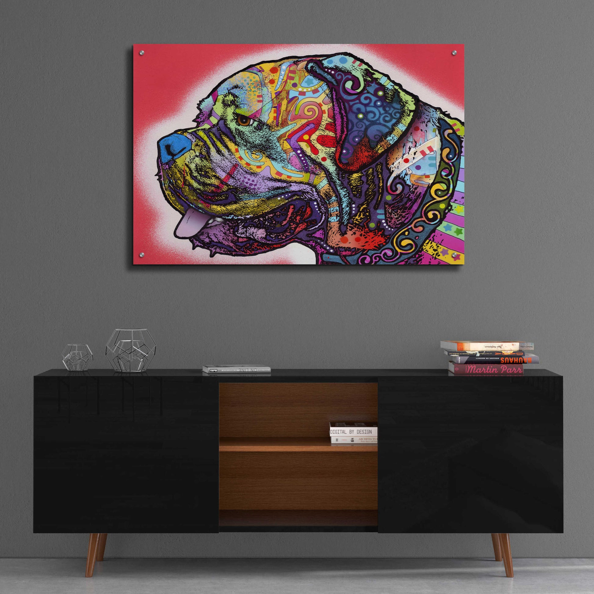 Epic Art 'Profile Mastiff' by Dean Russo, Acrylic Glass Wall Art,36x24