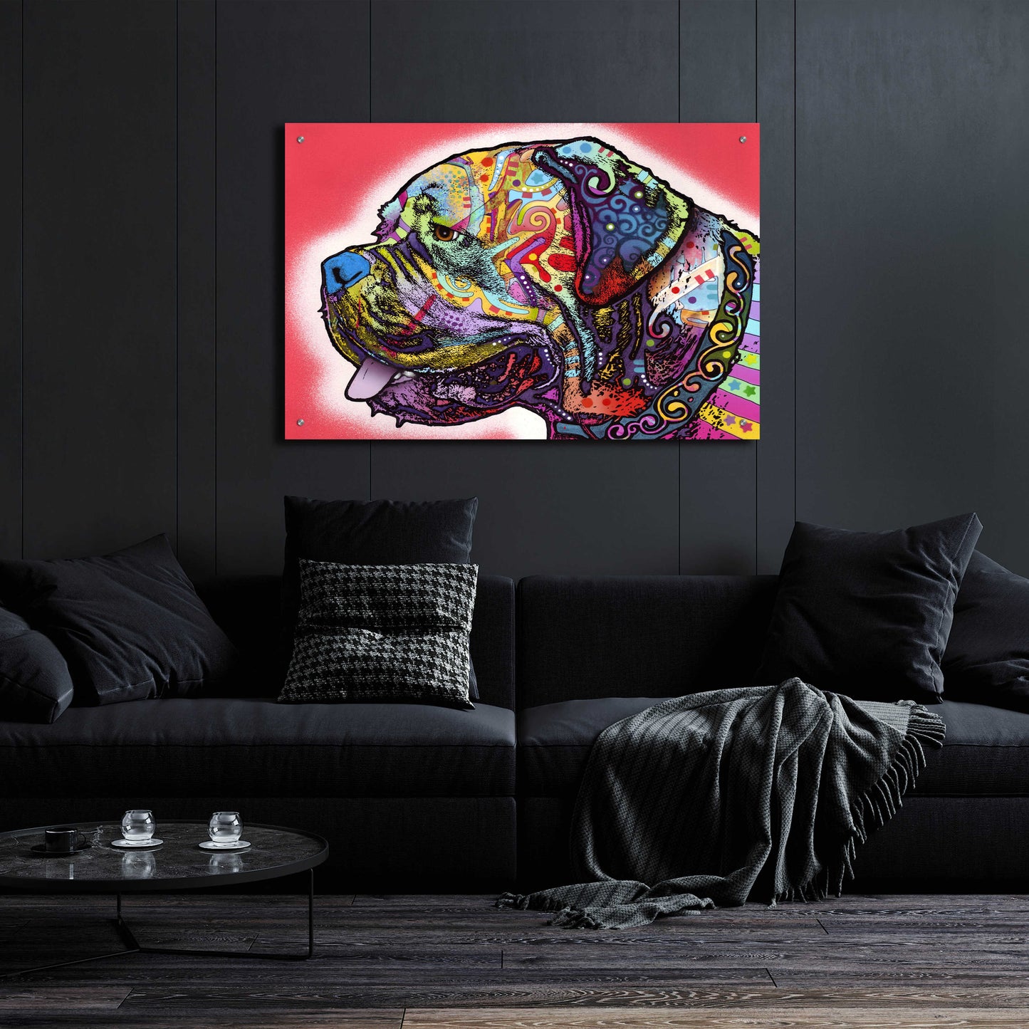 Epic Art 'Profile Mastiff' by Dean Russo, Acrylic Glass Wall Art,36x24