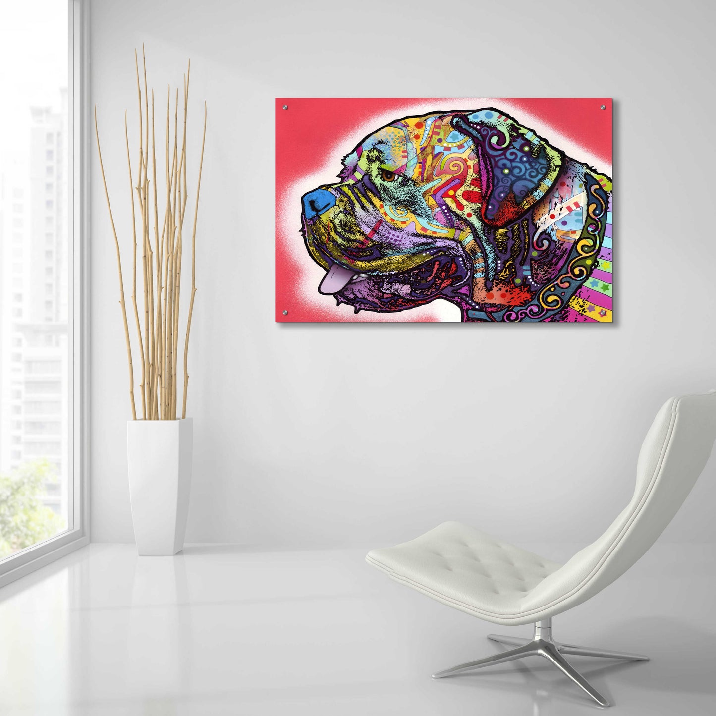 Epic Art 'Profile Mastiff' by Dean Russo, Acrylic Glass Wall Art,36x24