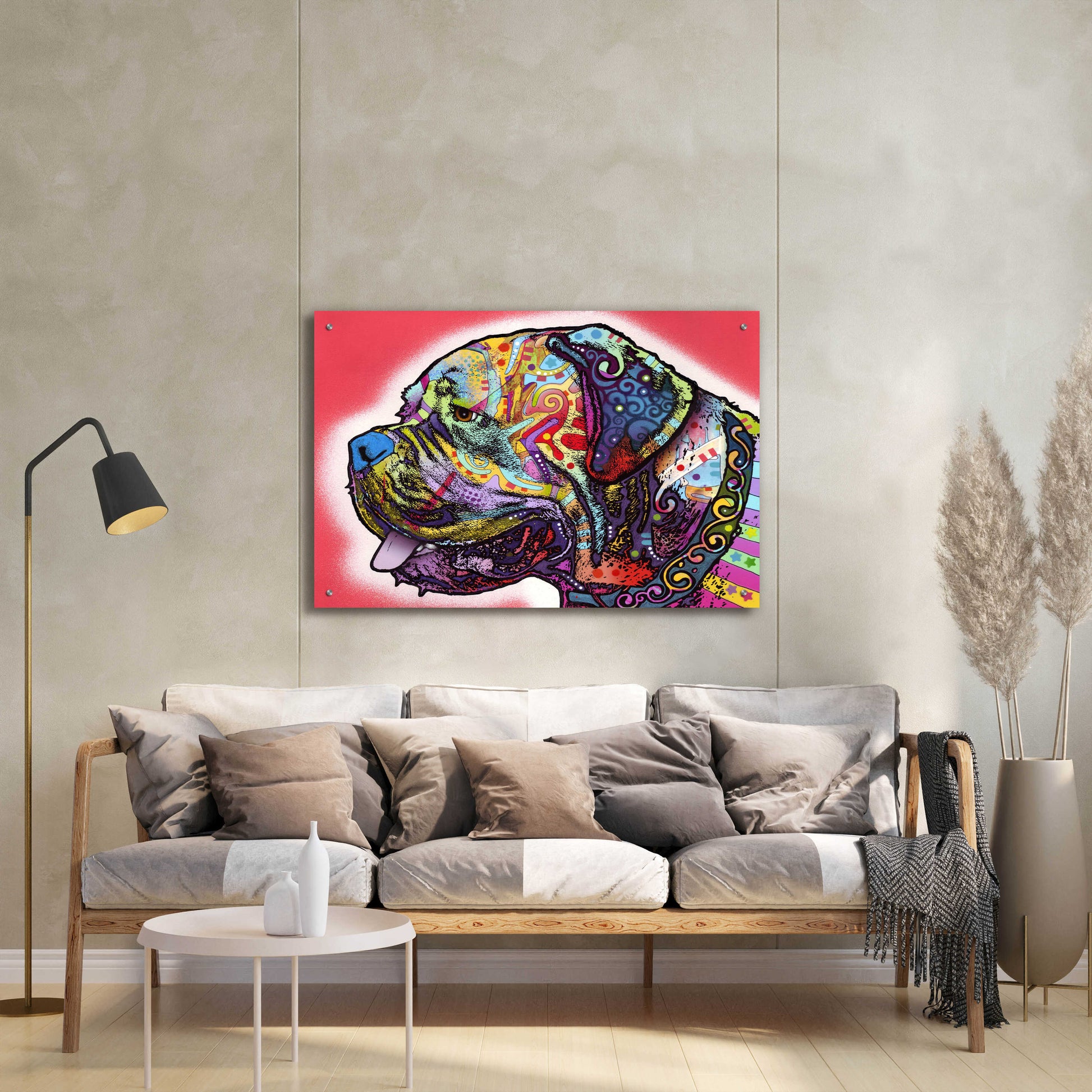 Epic Art 'Profile Mastiff' by Dean Russo, Acrylic Glass Wall Art,36x24