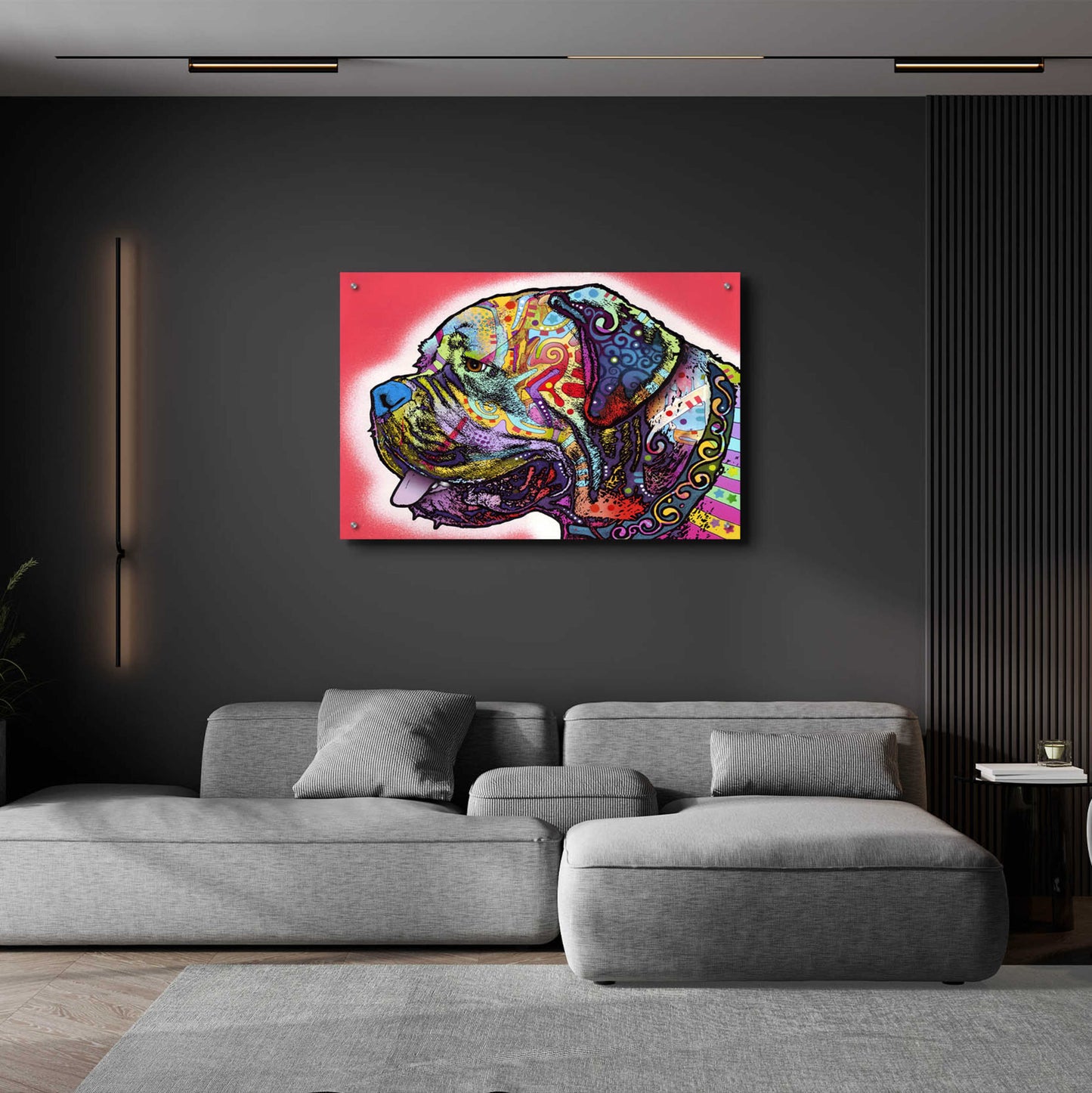 Epic Art 'Profile Mastiff' by Dean Russo, Acrylic Glass Wall Art,36x24