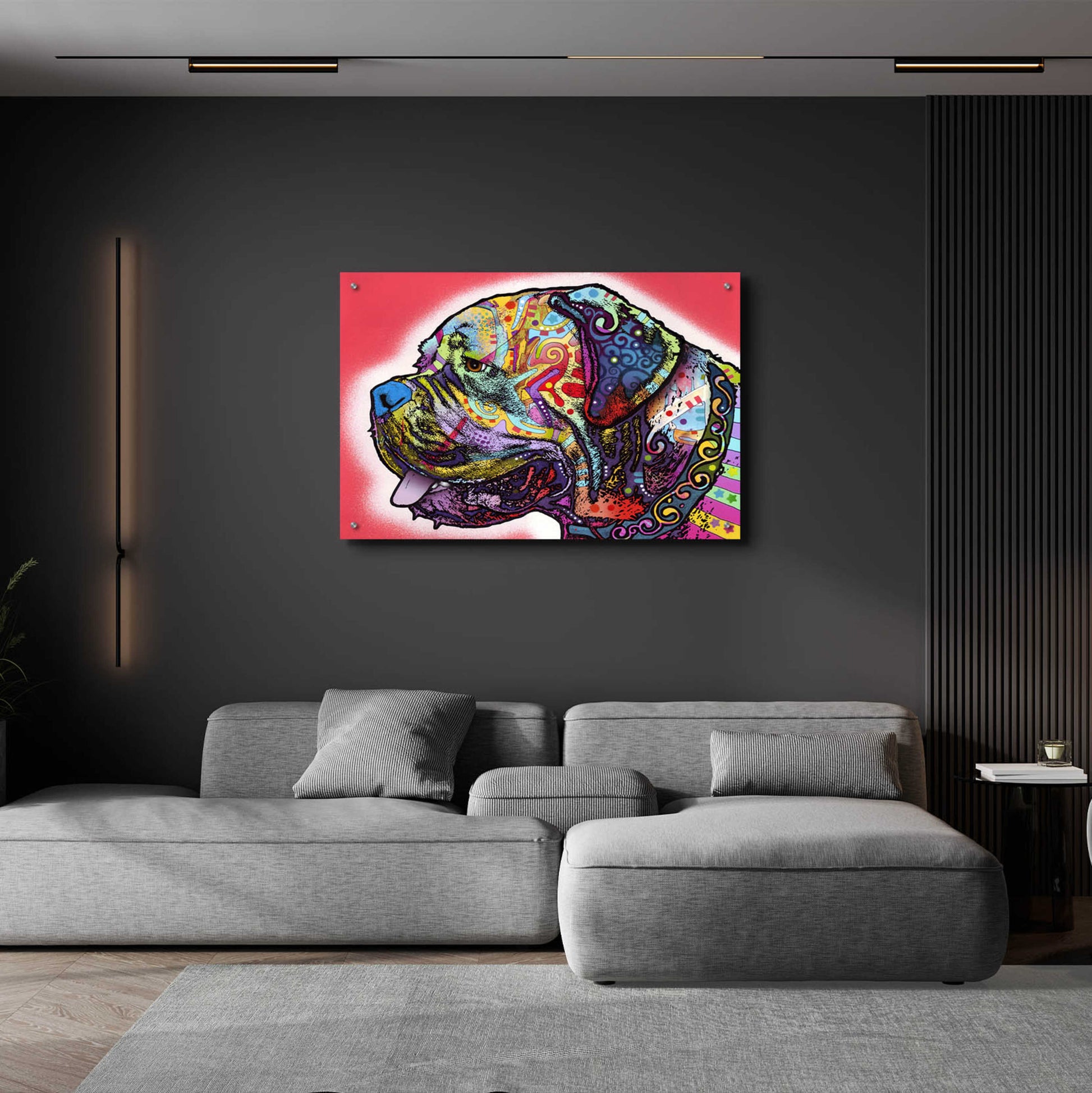 Epic Art 'Profile Mastiff' by Dean Russo, Acrylic Glass Wall Art,36x24