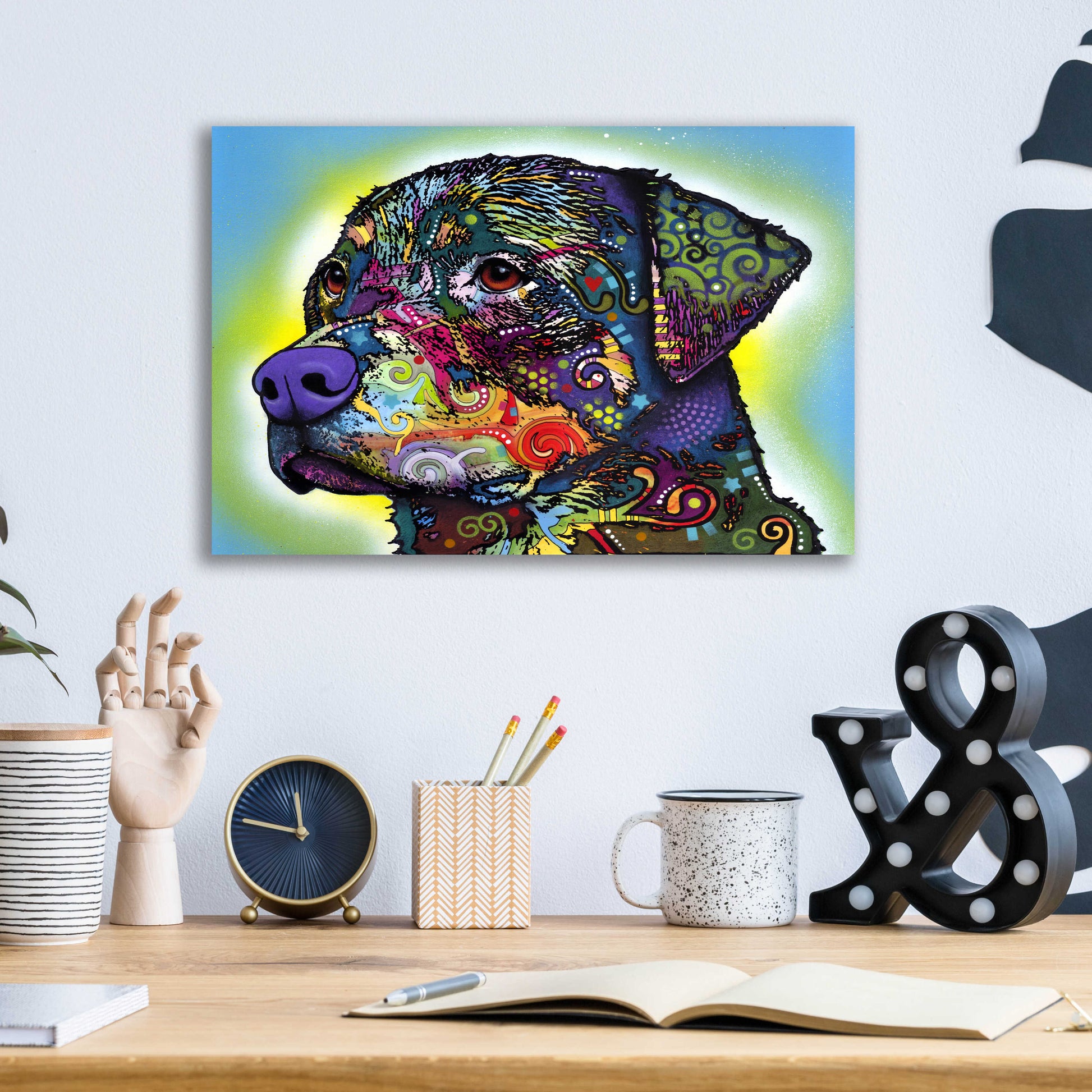 Epic Art 'The Rottweiler' by Dean Russo, Acrylic Glass Wall Art,16x12