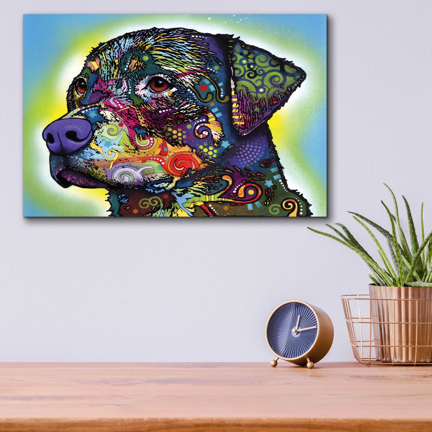 Epic Art 'The Rottweiler' by Dean Russo, Acrylic Glass Wall Art,16x12