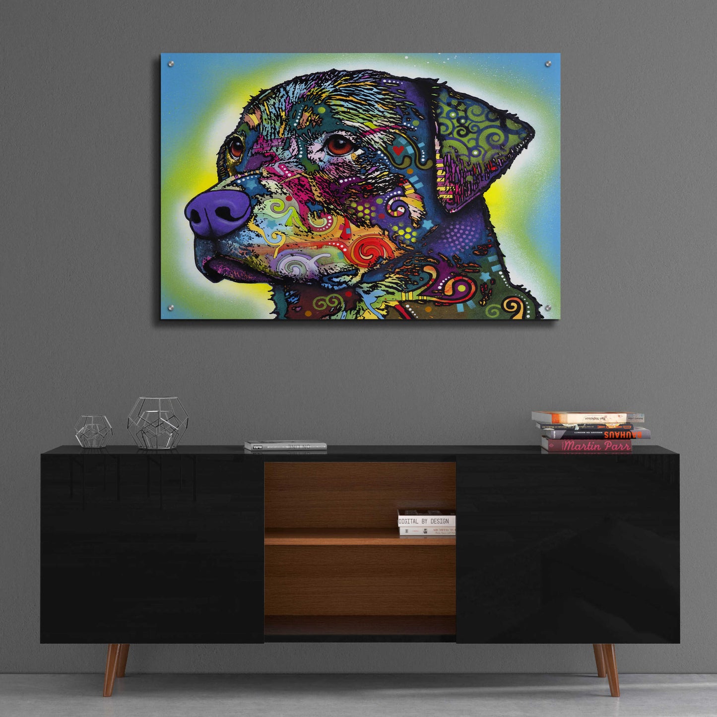 Epic Art 'The Rottweiler' by Dean Russo, Acrylic Glass Wall Art,36x24