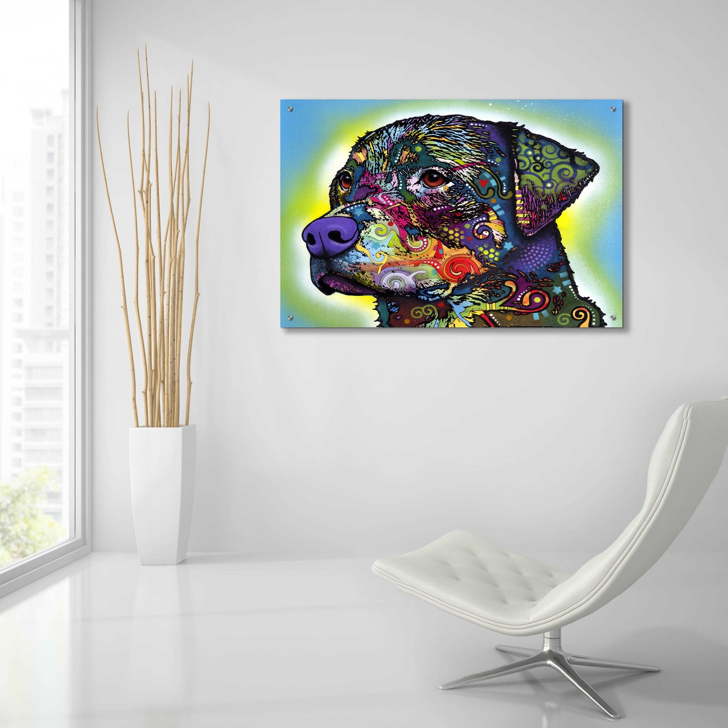 Epic Art 'The Rottweiler' by Dean Russo, Acrylic Glass Wall Art,36x24