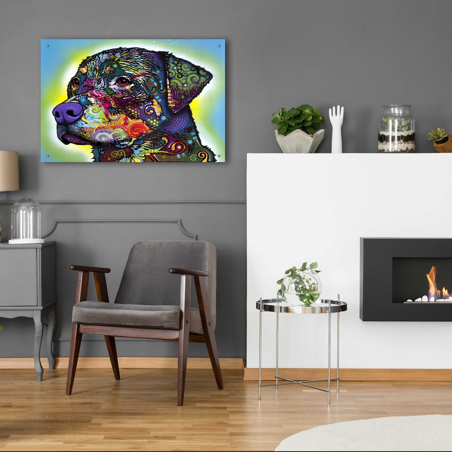 Epic Art 'The Rottweiler' by Dean Russo, Acrylic Glass Wall Art,36x24