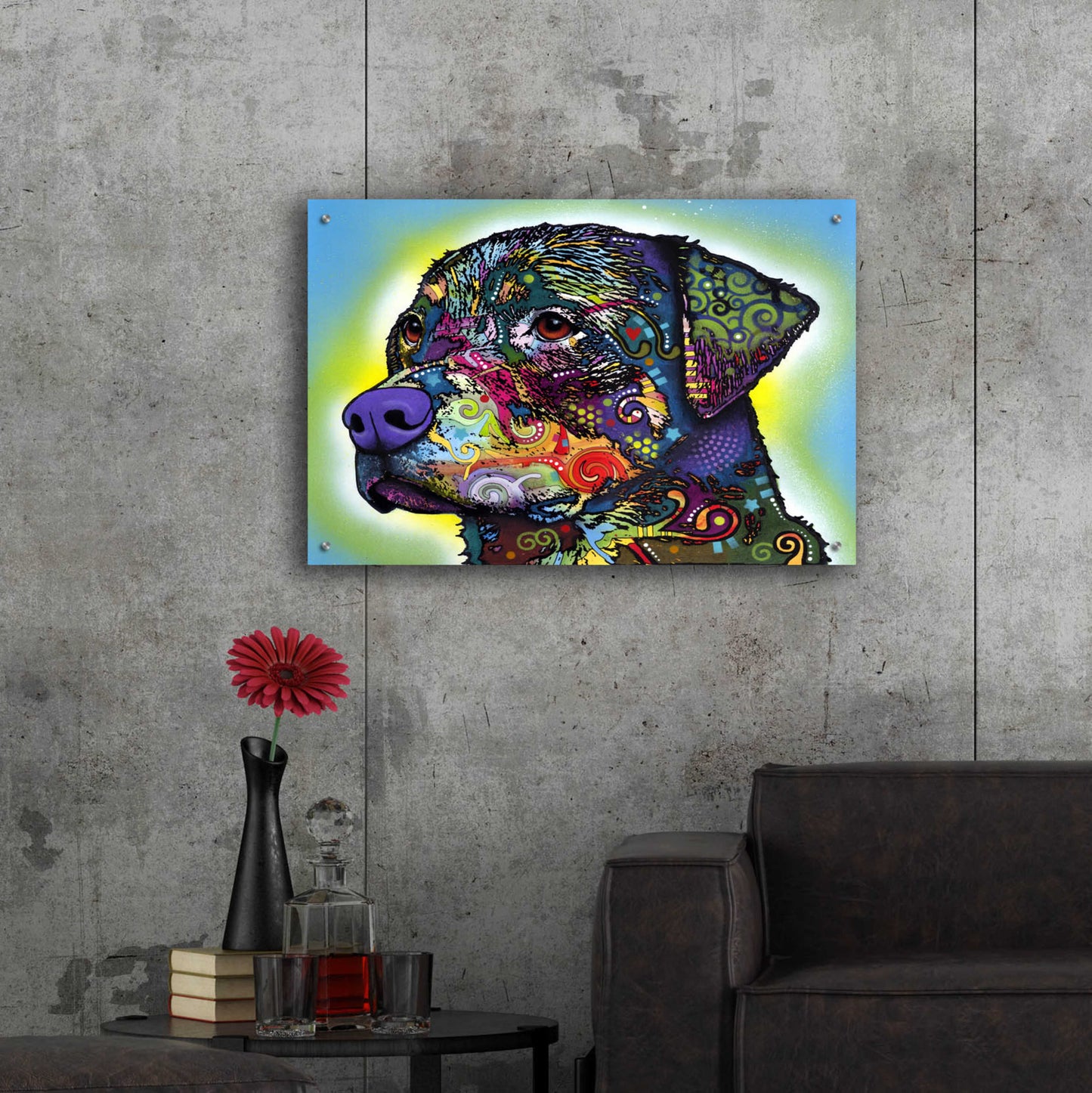 Epic Art 'The Rottweiler' by Dean Russo, Acrylic Glass Wall Art,36x24