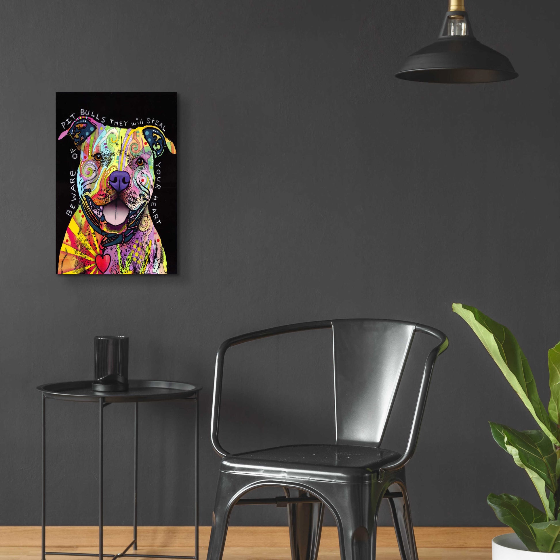 Epic Art 'Beware Of Pit Bulls' by Dean Russo, Acrylic Glass Wall Art,16x24