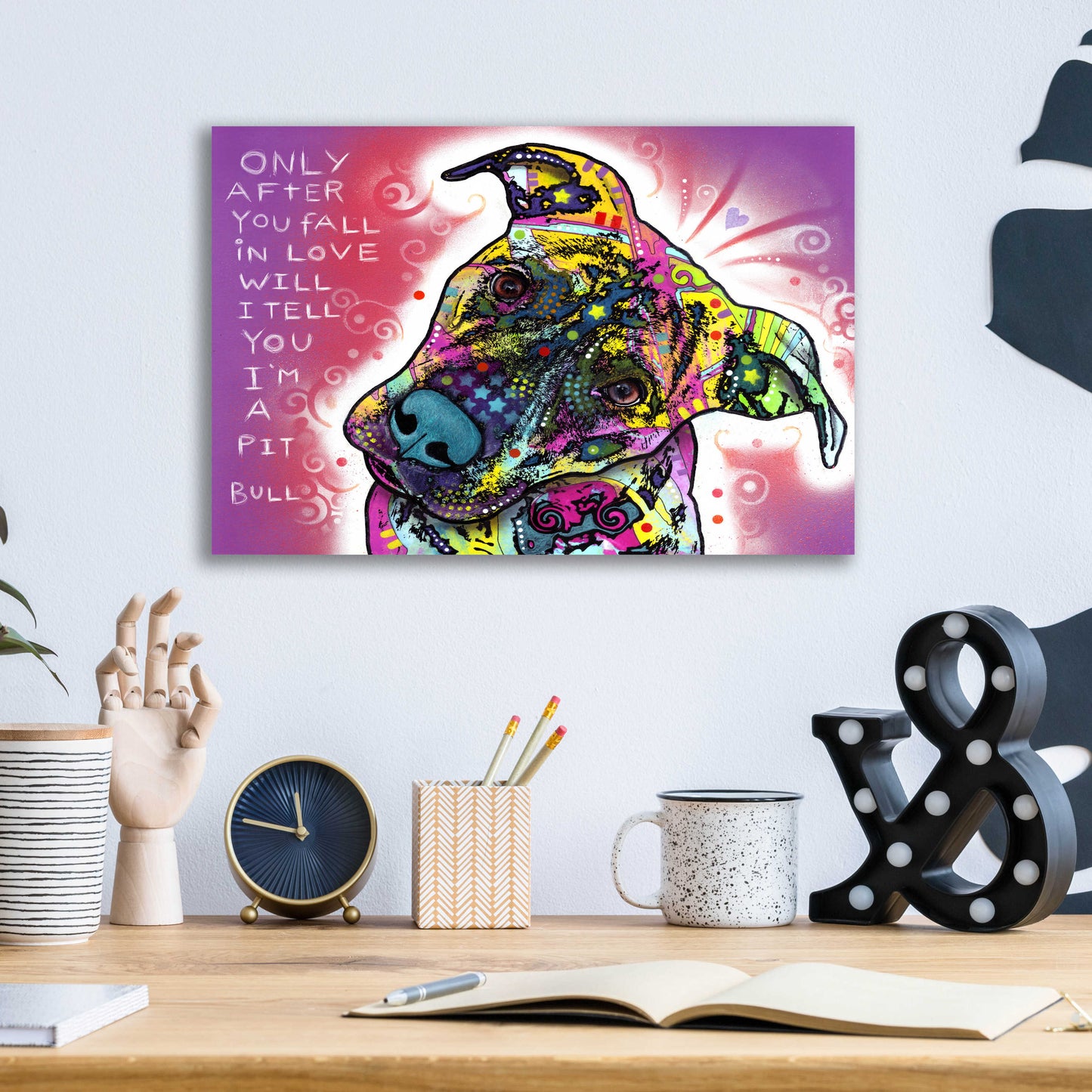 Epic Art 'I'M A Pit Bull' by Dean Russo, Acrylic Glass Wall Art,16x12