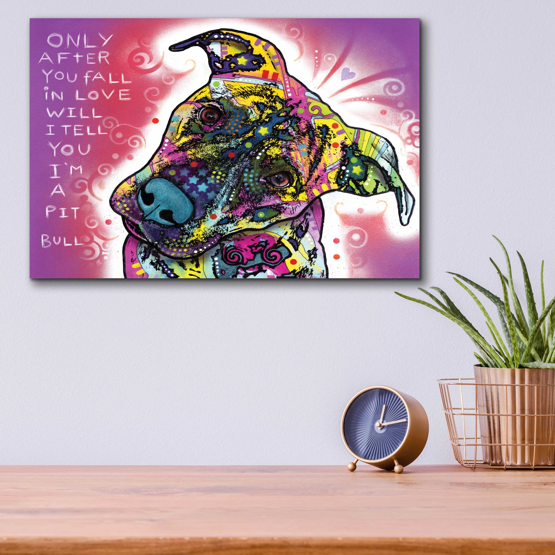 Epic Art 'I'M A Pit Bull' by Dean Russo, Acrylic Glass Wall Art,16x12