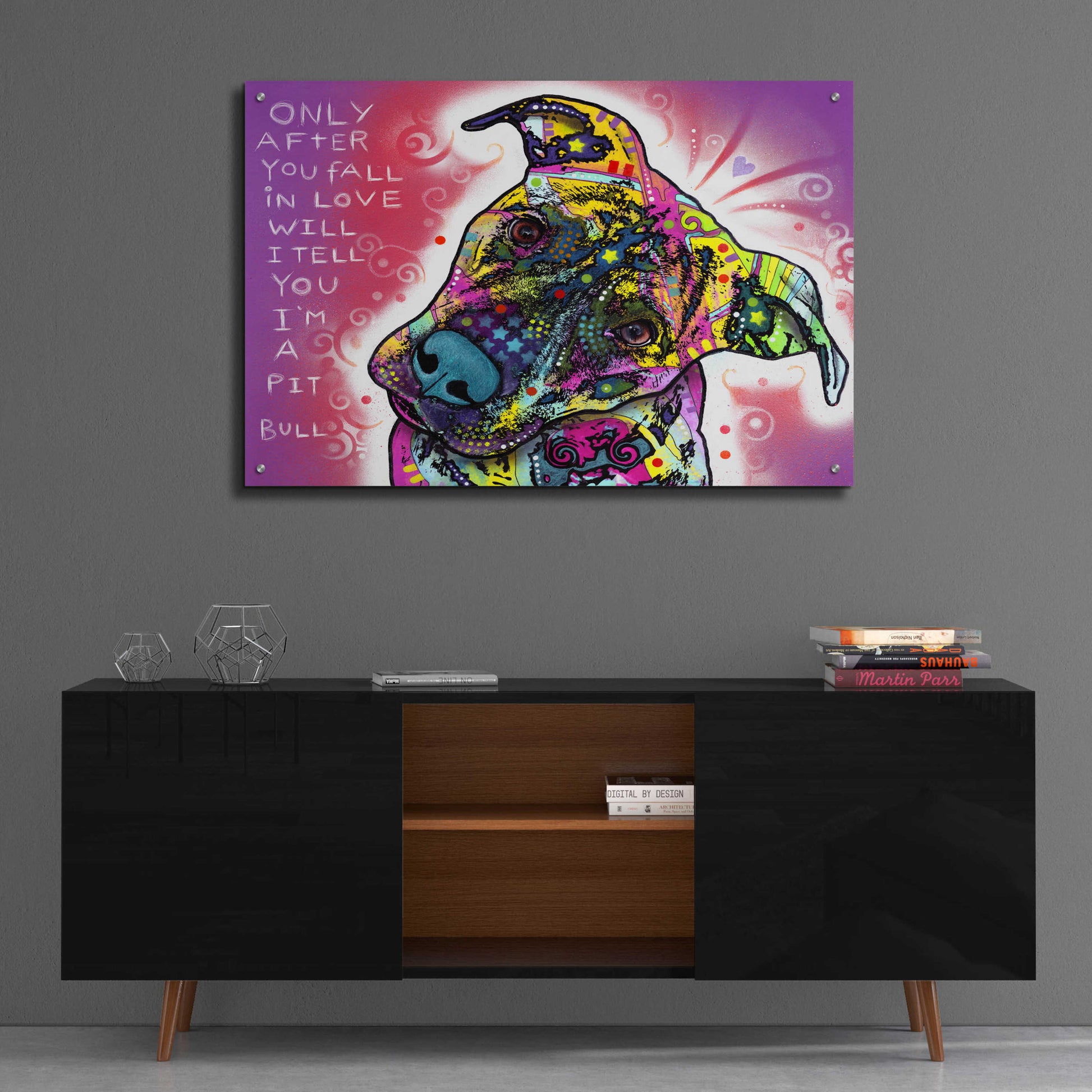 Epic Art 'I'M A Pit Bull' by Dean Russo, Acrylic Glass Wall Art,36x24