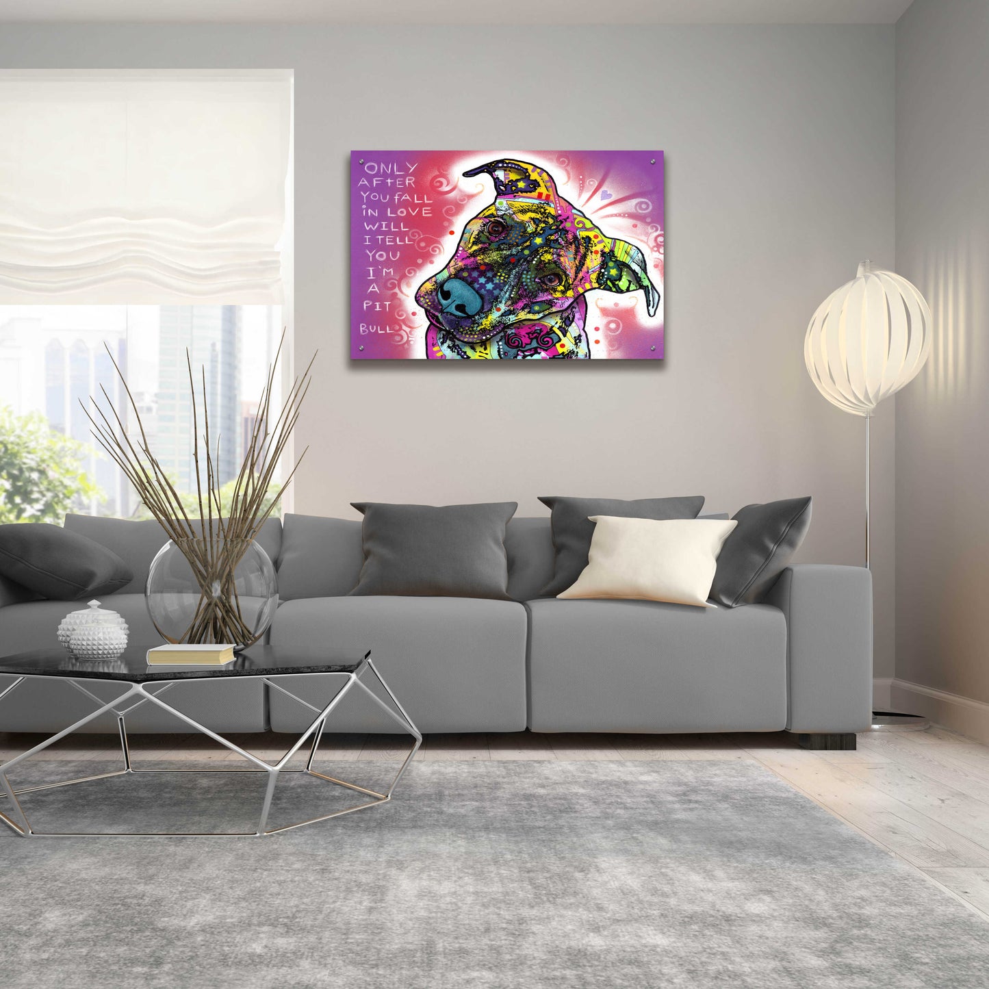 Epic Art 'I'M A Pit Bull' by Dean Russo, Acrylic Glass Wall Art,36x24