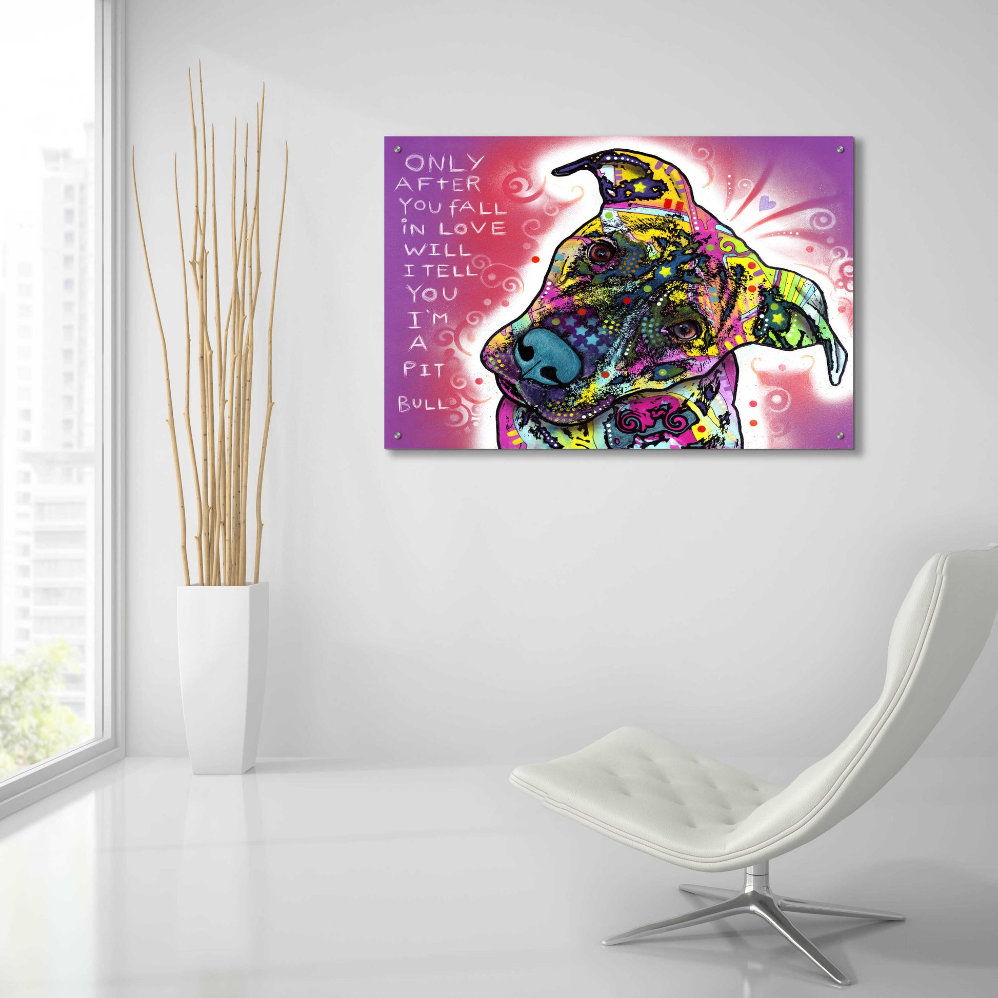 Epic Art 'I'M A Pit Bull' by Dean Russo, Acrylic Glass Wall Art,36x24