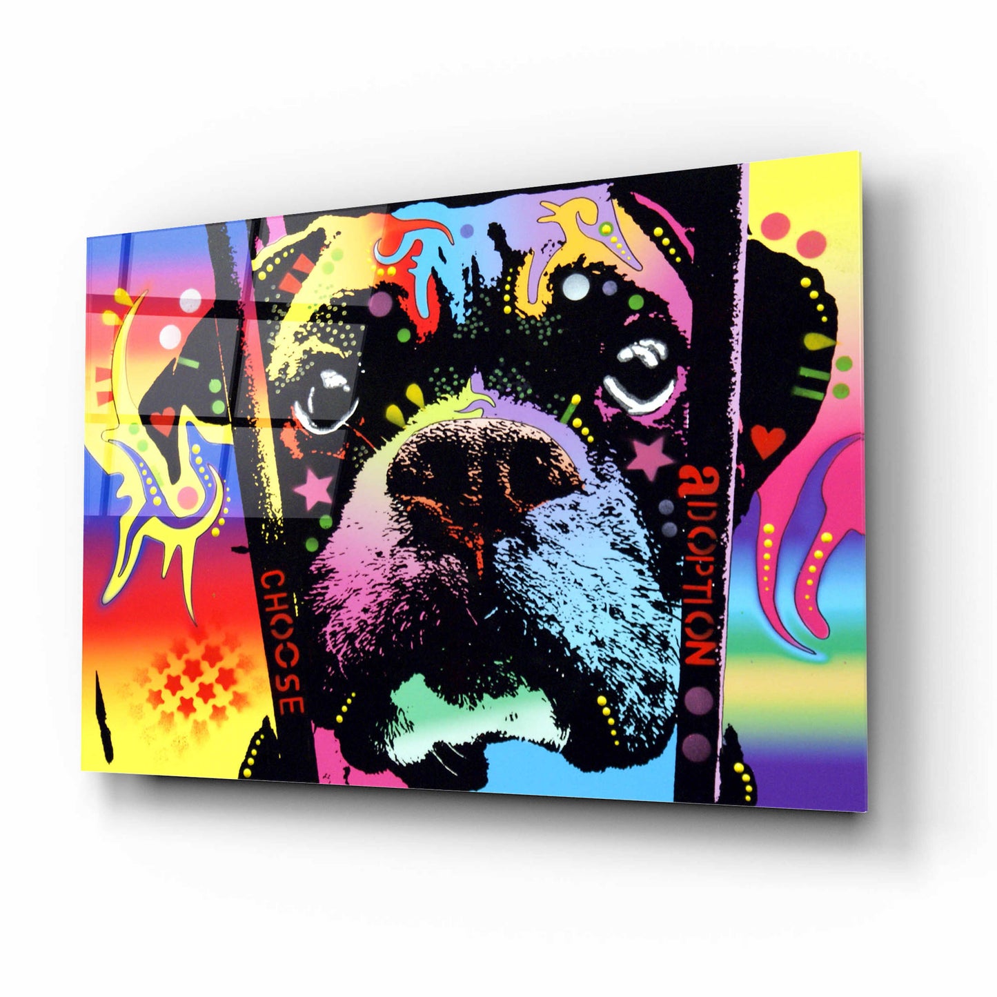 Epic Art 'Choose Adoption Boxer' by Dean Russo, Acrylic Glass Wall Art,16x12