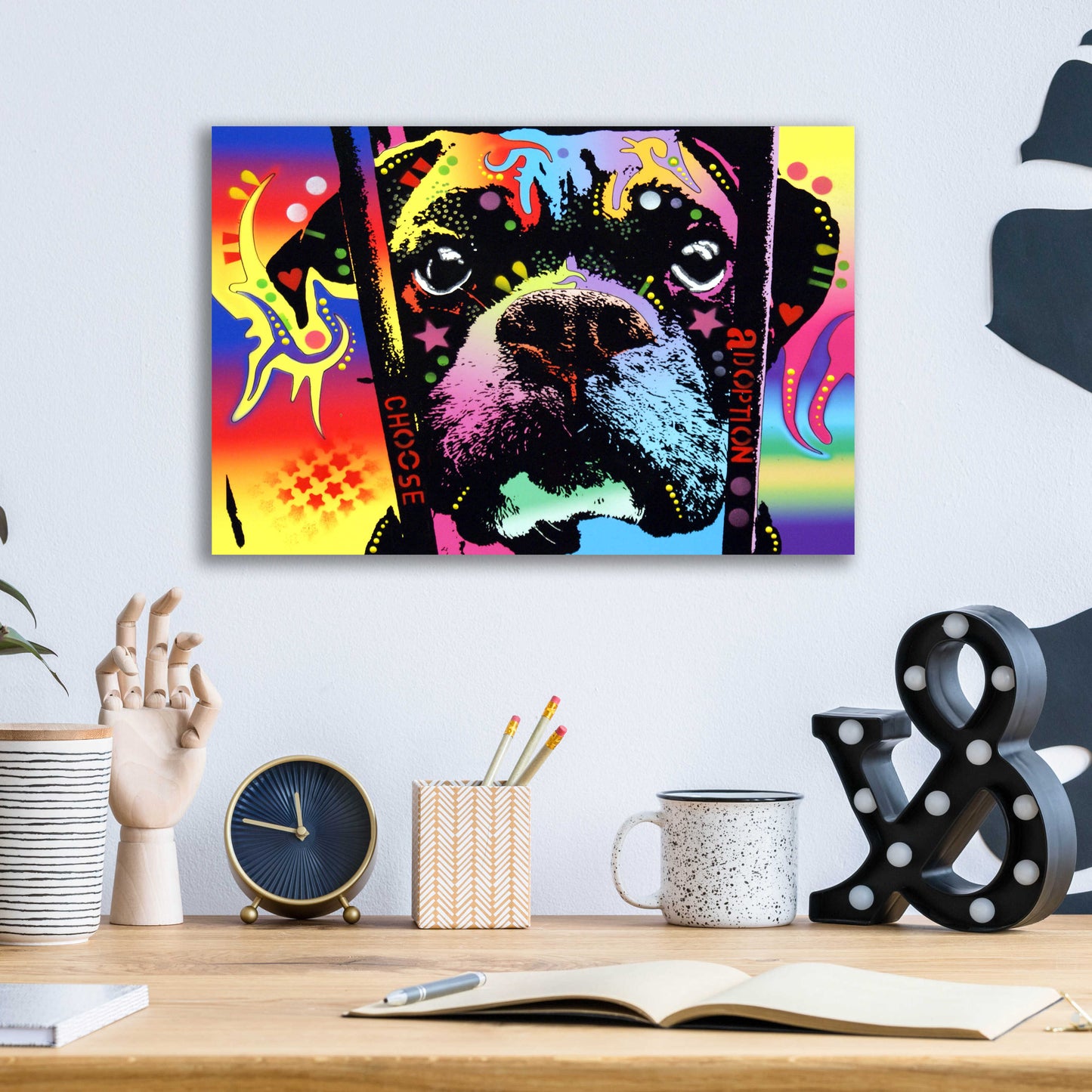 Epic Art 'Choose Adoption Boxer' by Dean Russo, Acrylic Glass Wall Art,16x12