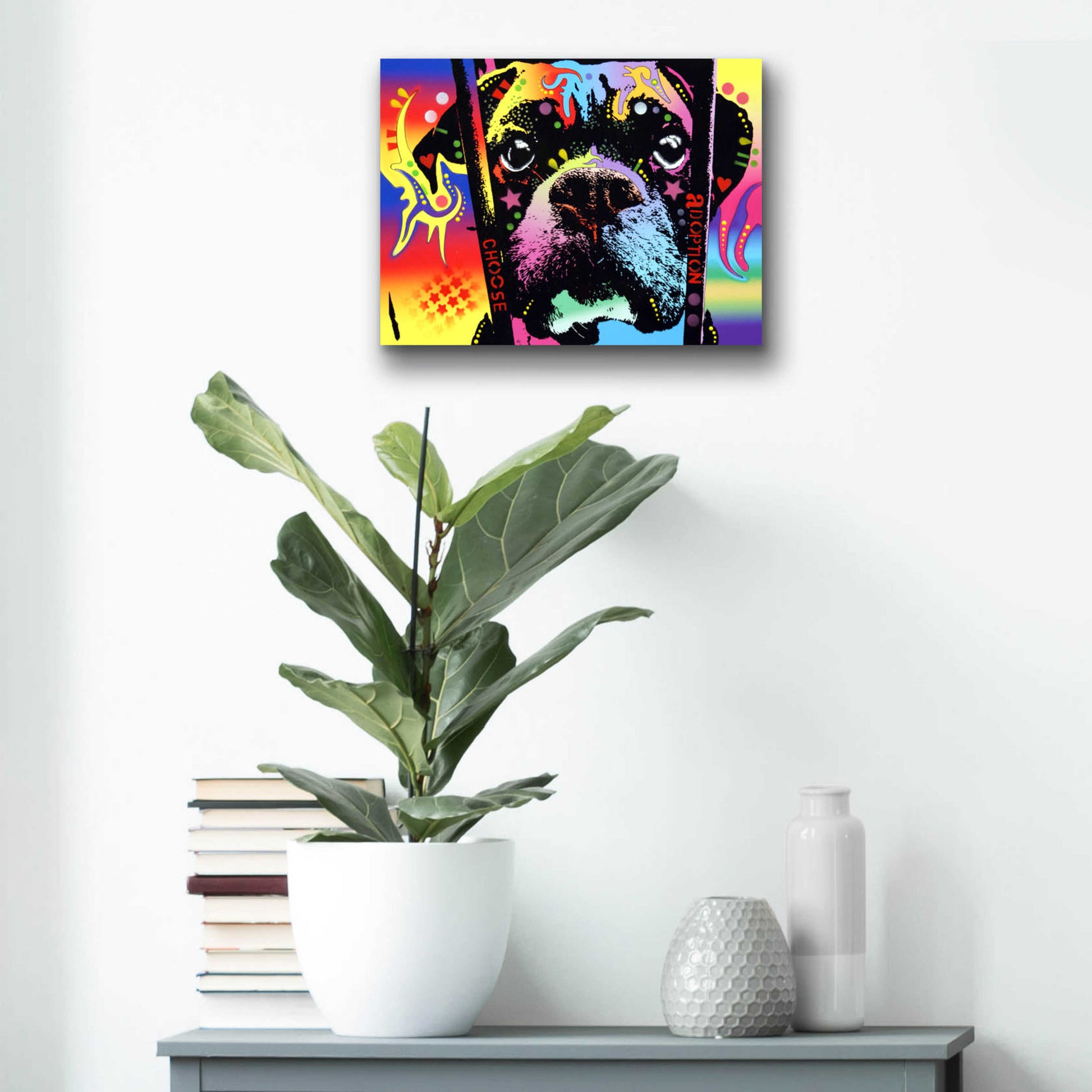 Epic Art 'Choose Adoption Boxer' by Dean Russo, Acrylic Glass Wall Art,16x12