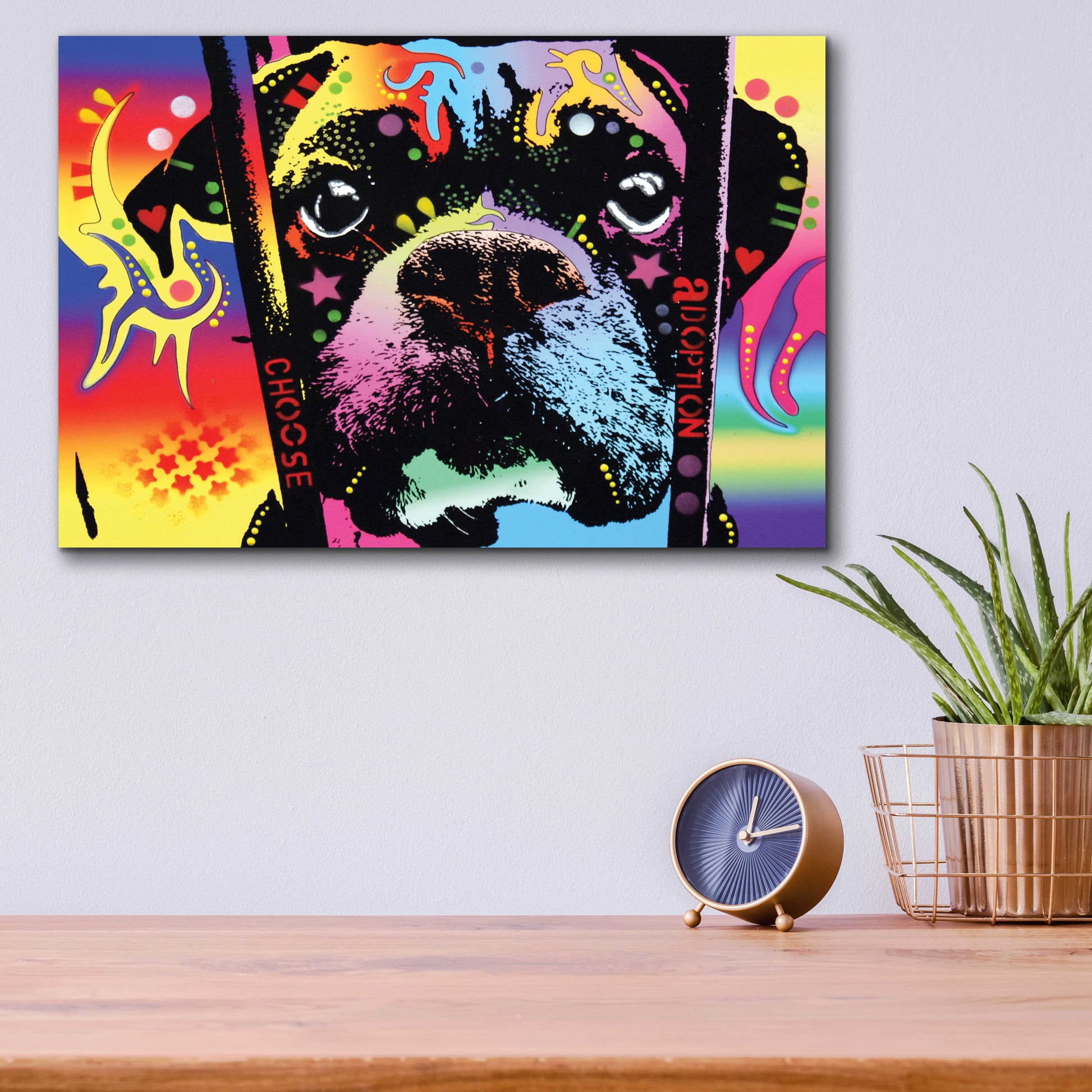 Epic Art 'Choose Adoption Boxer' by Dean Russo, Acrylic Glass Wall Art,16x12