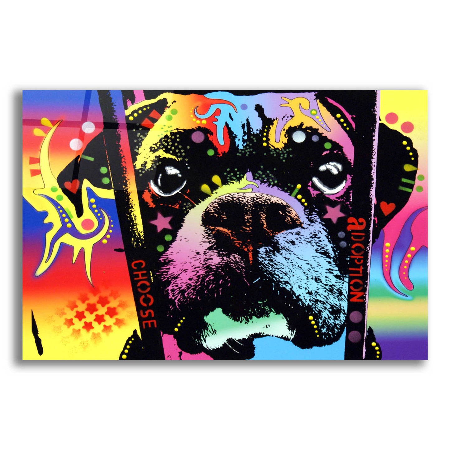 Epic Art 'Choose Adoption Boxer' by Dean Russo, Acrylic Glass Wall Art,16x12