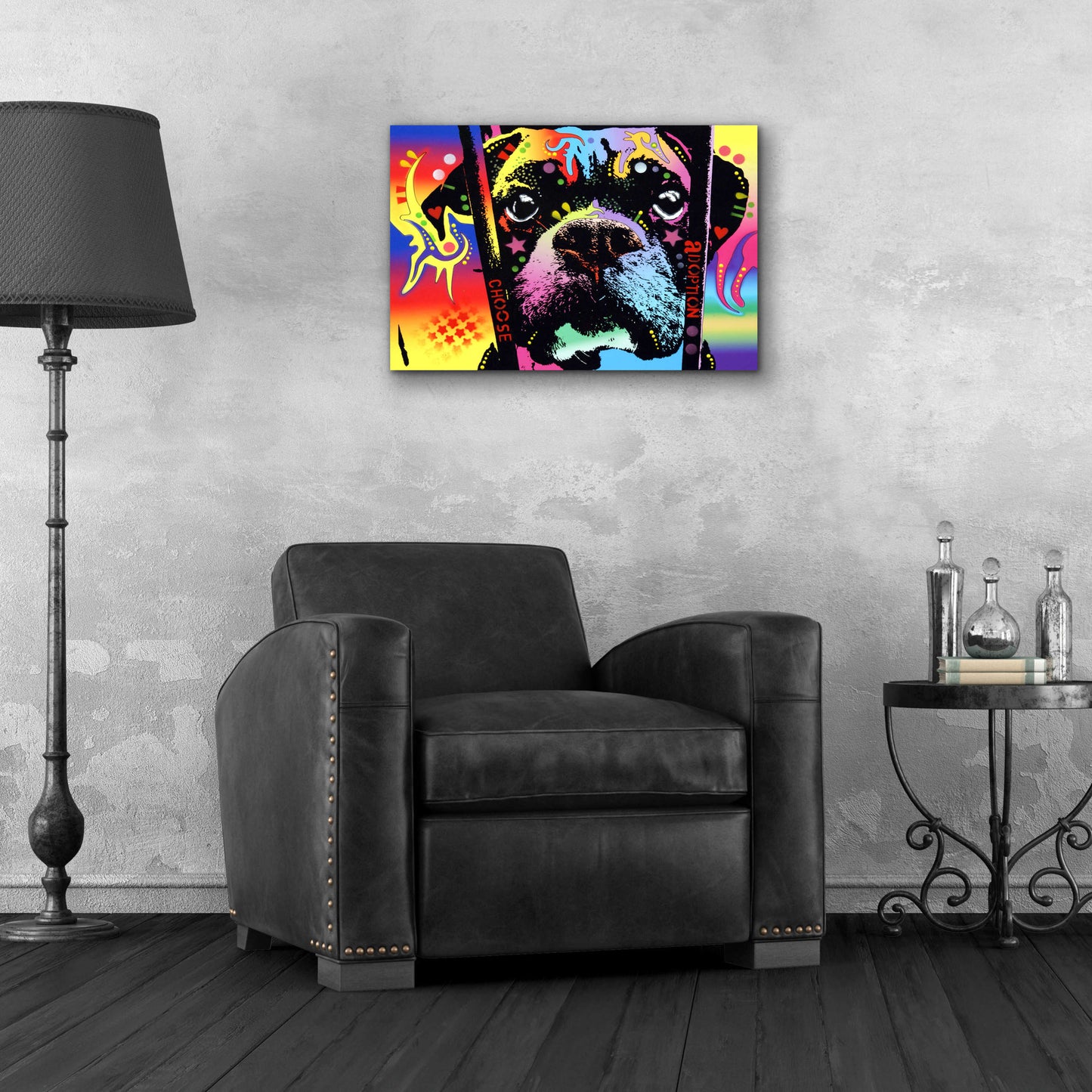 Epic Art 'Choose Adoption Boxer' by Dean Russo, Acrylic Glass Wall Art,24x16