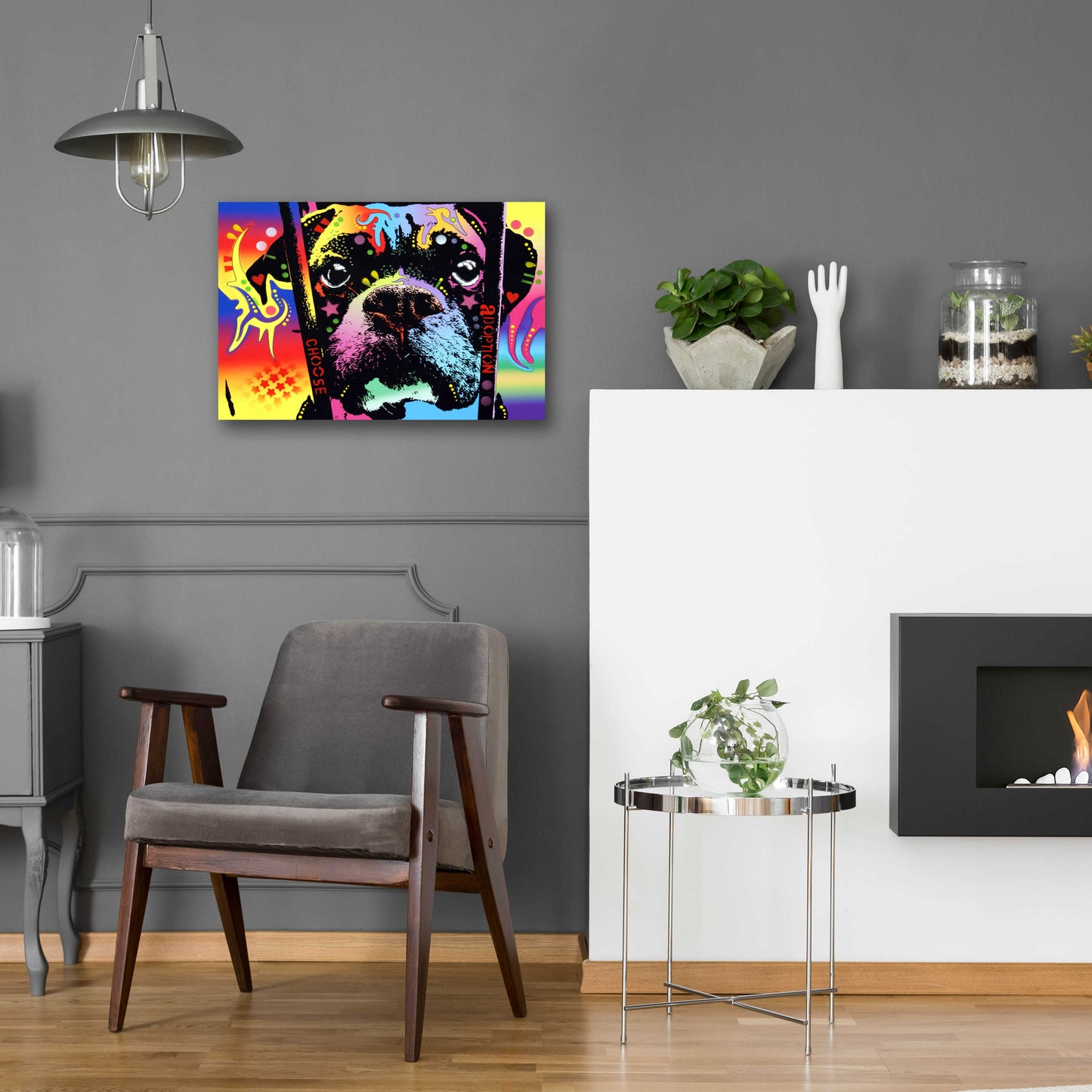 Epic Art 'Choose Adoption Boxer' by Dean Russo, Acrylic Glass Wall Art,24x16