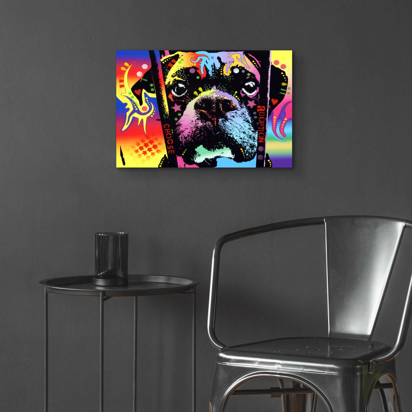 Epic Art 'Choose Adoption Boxer' by Dean Russo, Acrylic Glass Wall Art,24x16