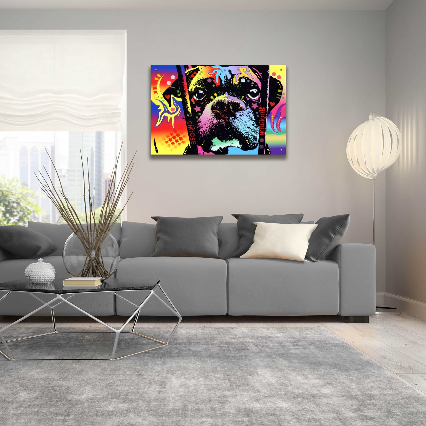 Epic Art 'Choose Adoption Boxer' by Dean Russo, Acrylic Glass Wall Art,36x24