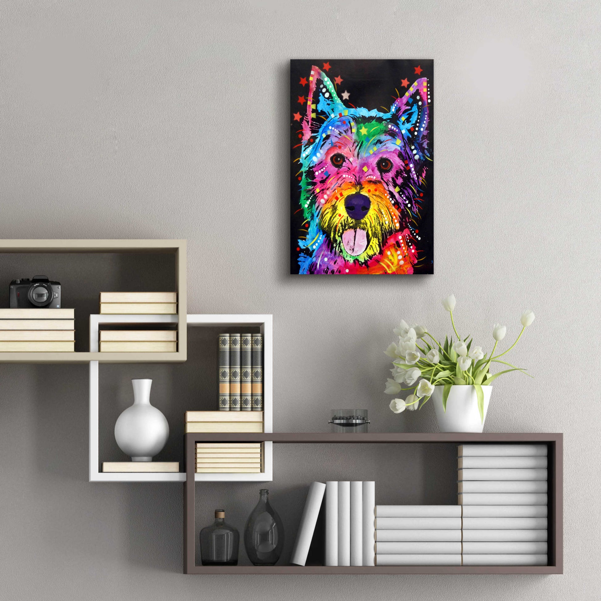 Epic Art 'Westie' by Dean Russo, Acrylic Glass Wall Art,16x24