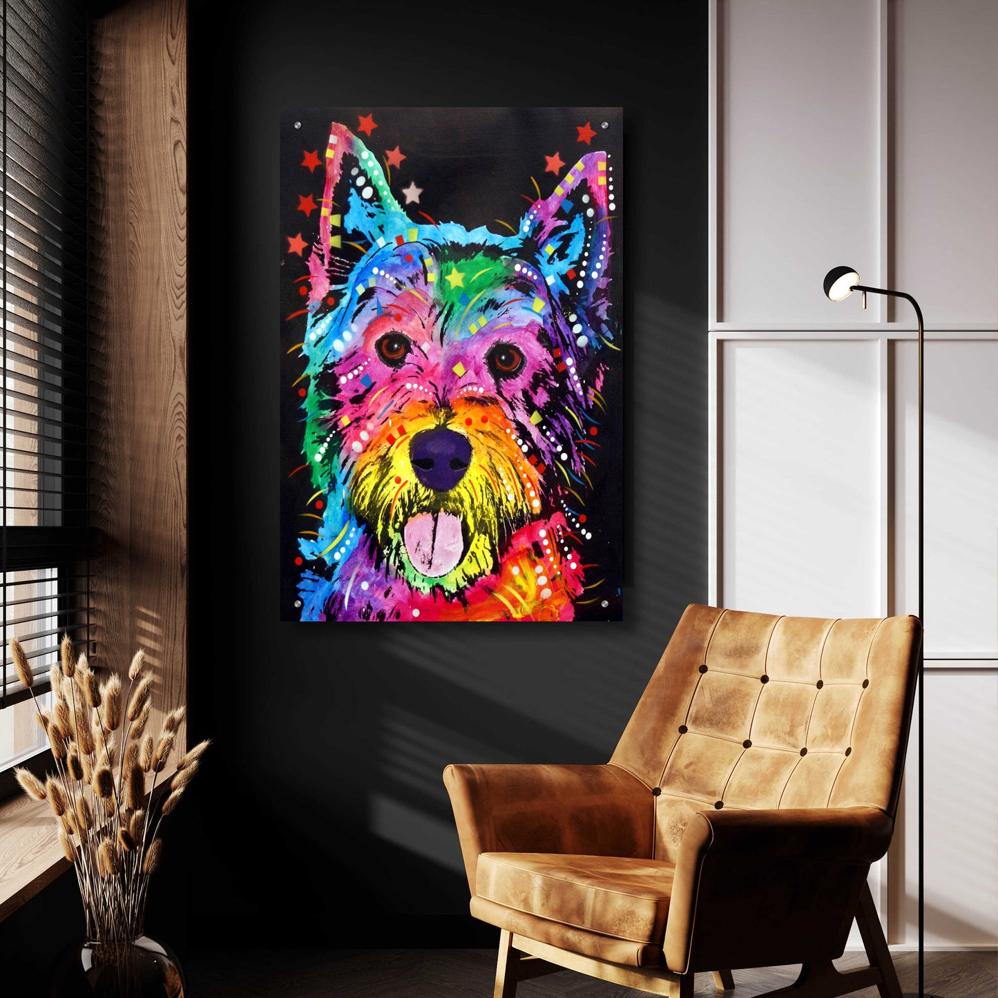 Epic Art 'Westie' by Dean Russo, Acrylic Glass Wall Art,24x36