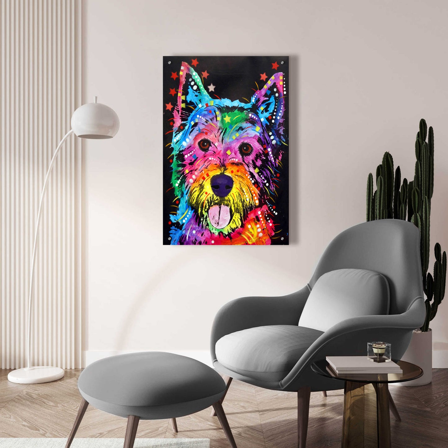 Epic Art 'Westie' by Dean Russo, Acrylic Glass Wall Art,24x36