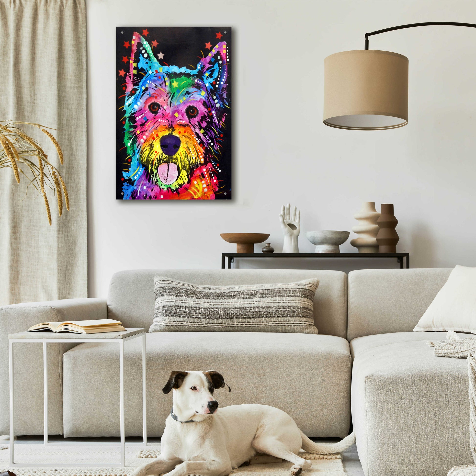 Epic Art 'Westie' by Dean Russo, Acrylic Glass Wall Art,24x36