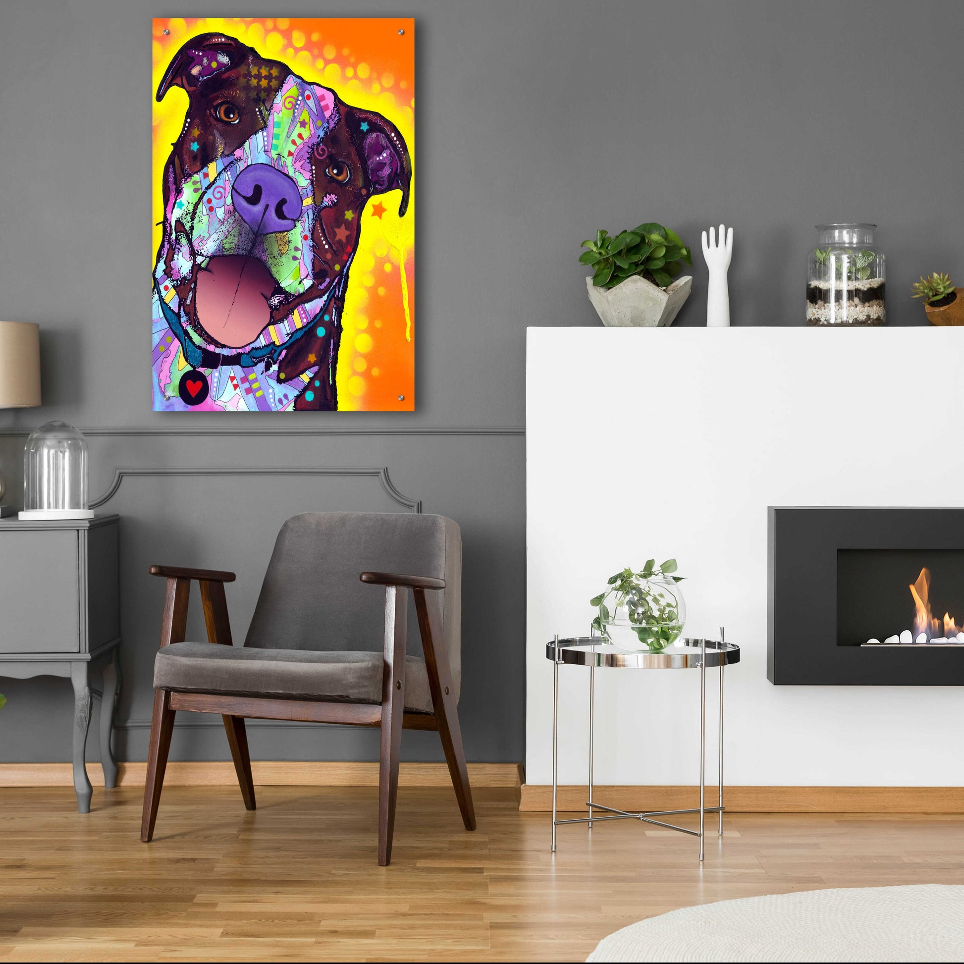 Epic Art 'Daisy Pit' by Dean Russo, Acrylic Glass Wall Art,24x36