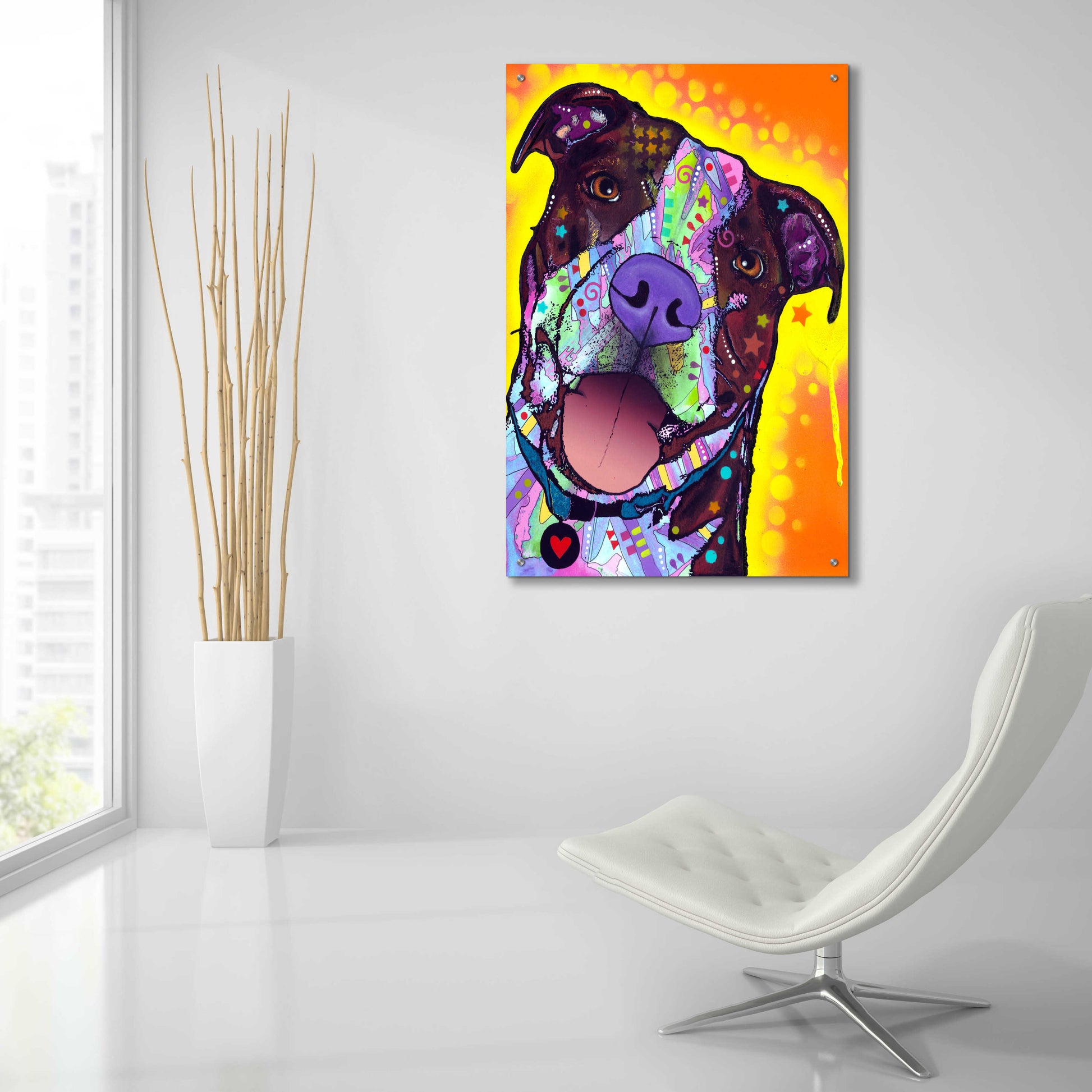 Epic Art 'Daisy Pit' by Dean Russo, Acrylic Glass Wall Art,24x36