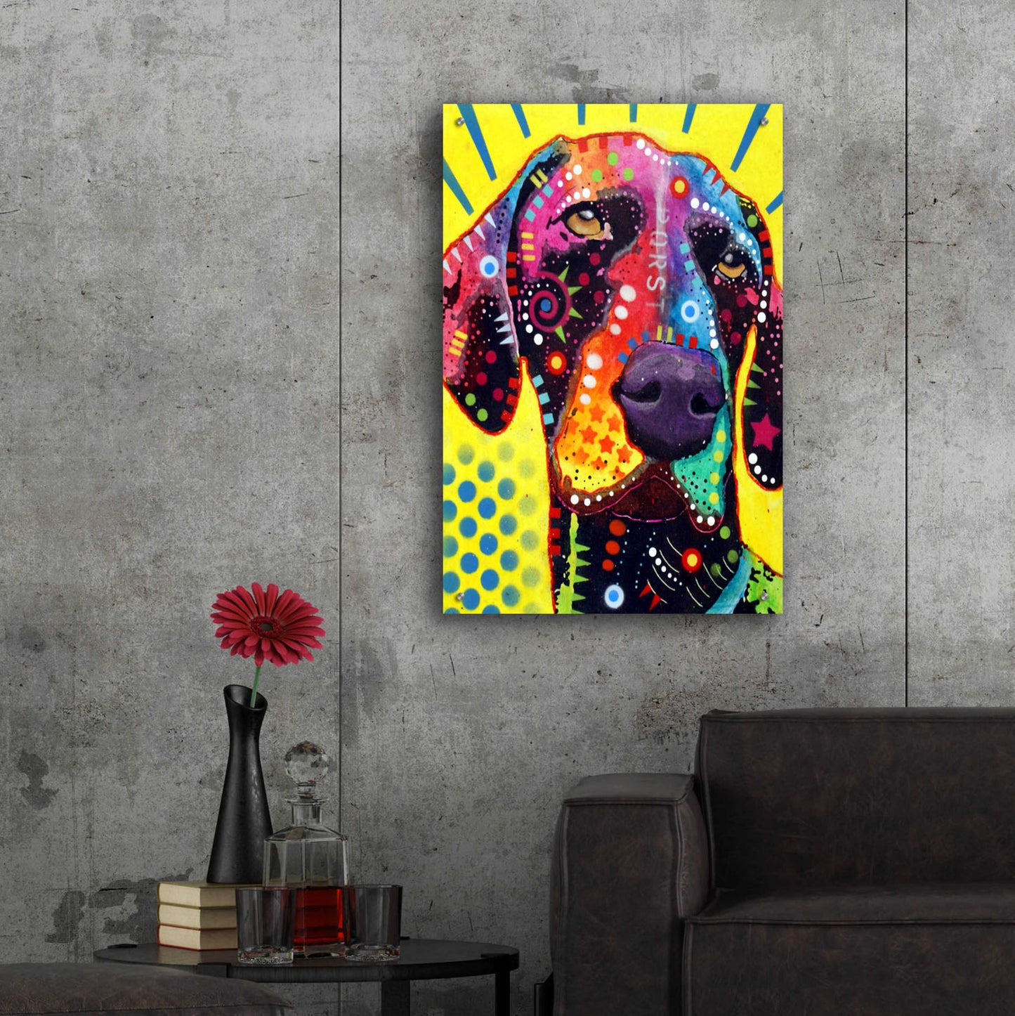 Epic Art 'German Short Hair Pointer' by Dean Russo, Acrylic Glass Wall Art,24x36