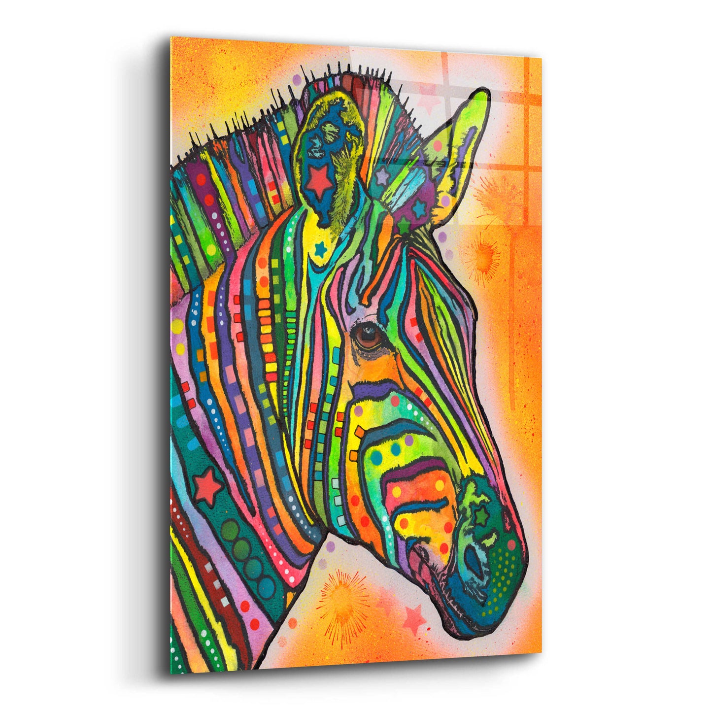 Epic Art 'Zebra' by Dean Russo, Acrylic Glass Wall Art,12x16