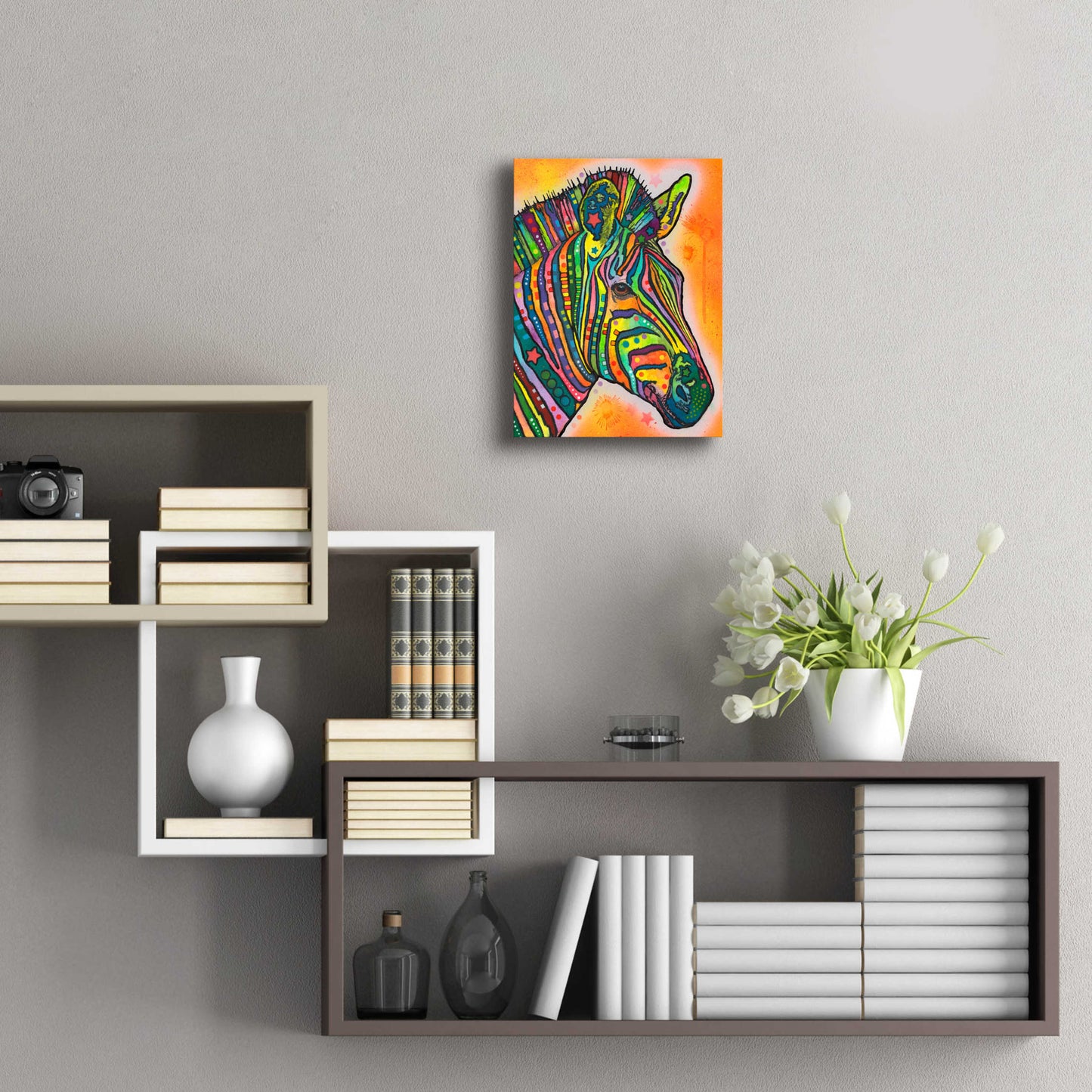 Epic Art 'Zebra' by Dean Russo, Acrylic Glass Wall Art,12x16