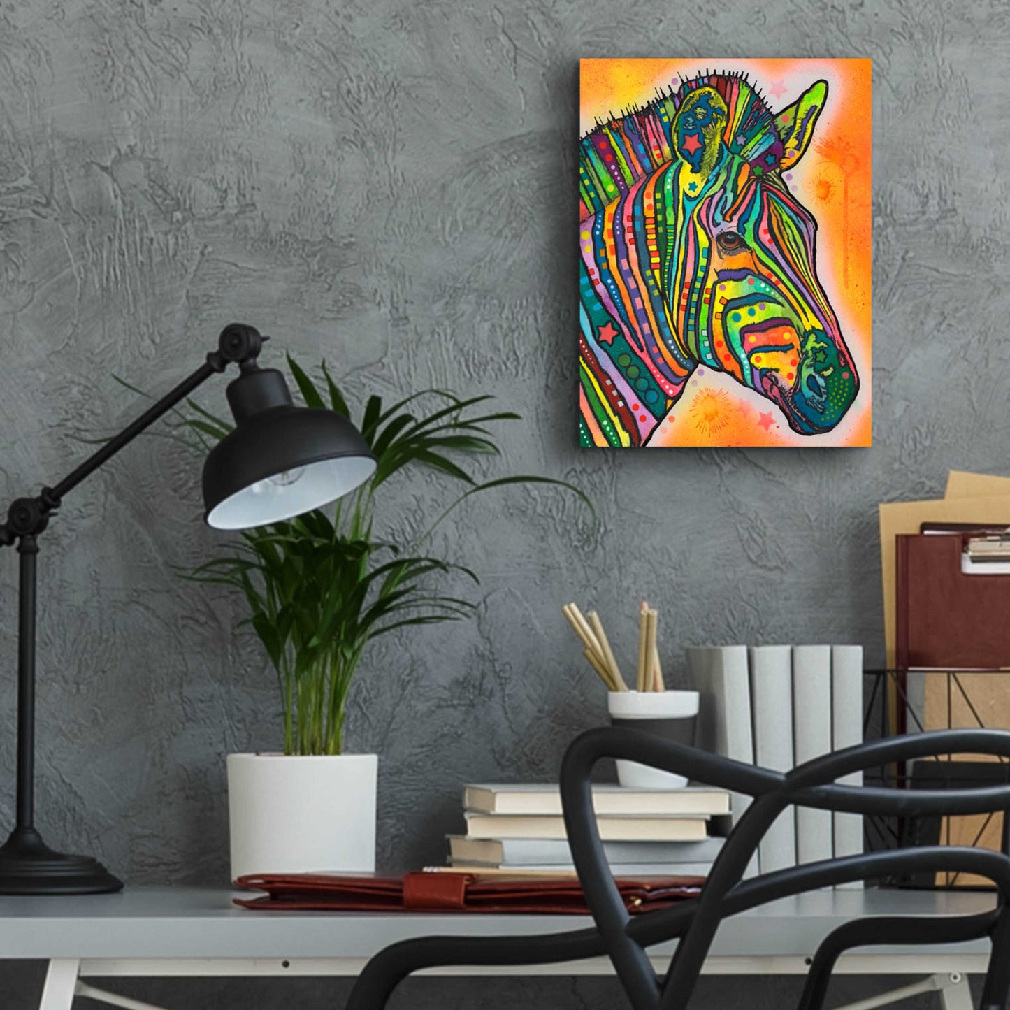 Epic Art 'Zebra' by Dean Russo, Acrylic Glass Wall Art,12x16