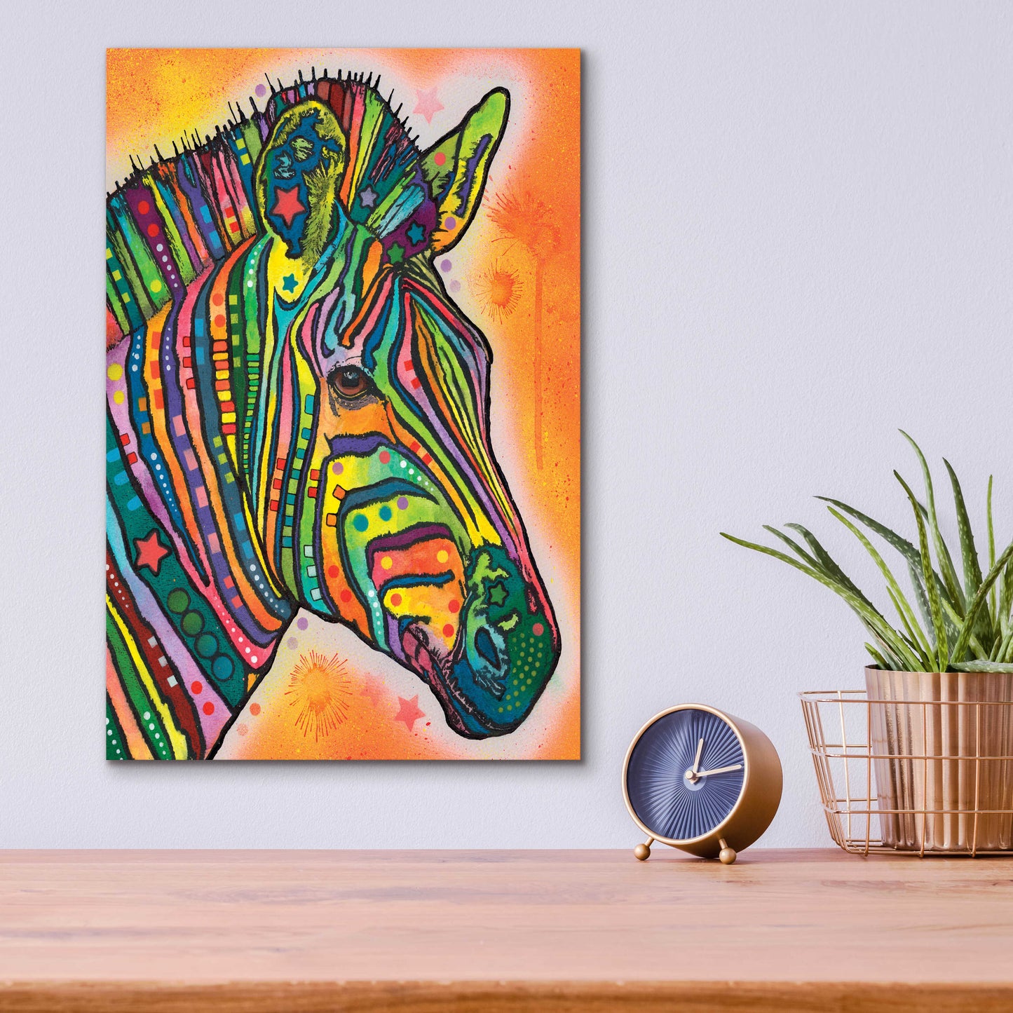 Epic Art 'Zebra' by Dean Russo, Acrylic Glass Wall Art,12x16