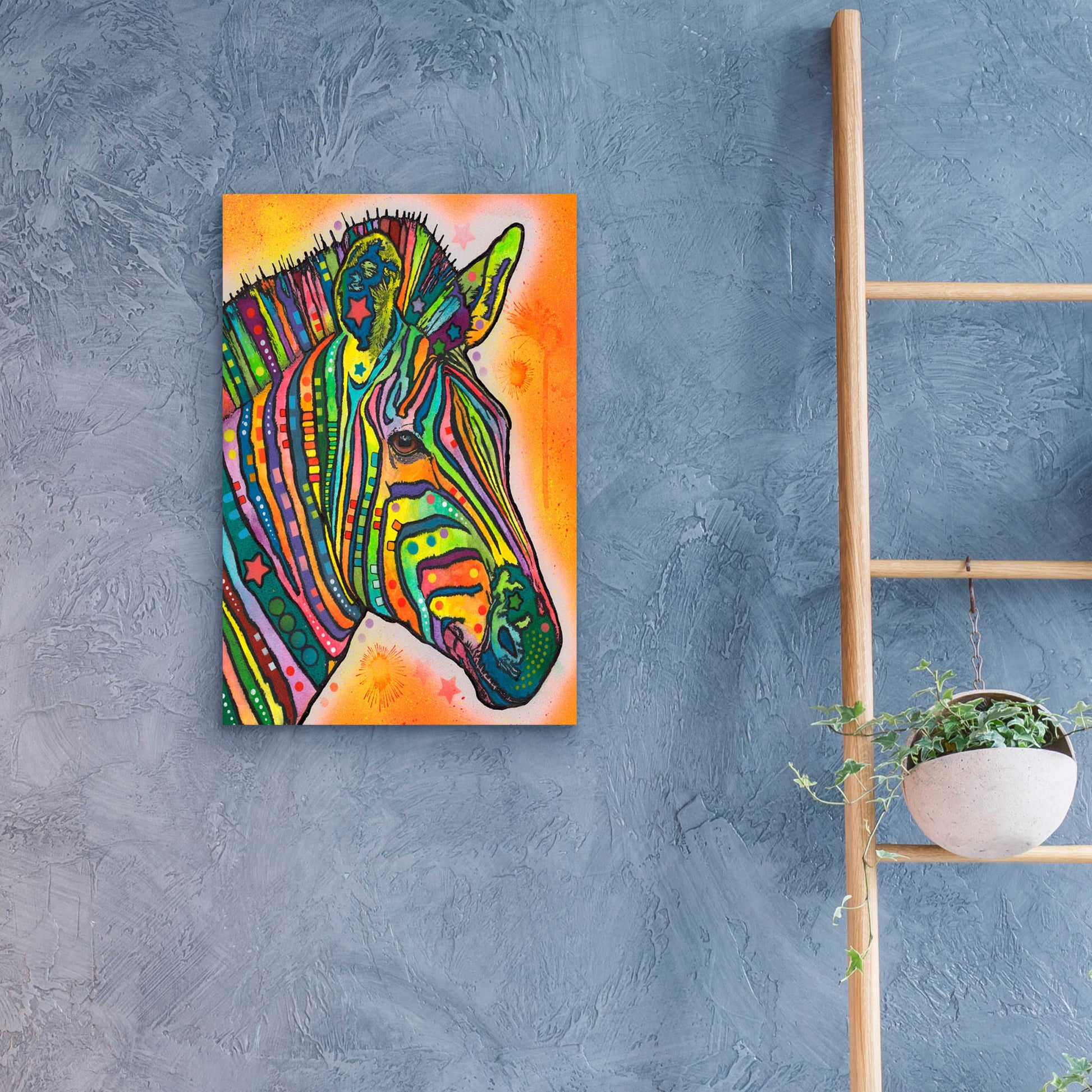 Epic Art 'Zebra' by Dean Russo, Acrylic Glass Wall Art,16x24