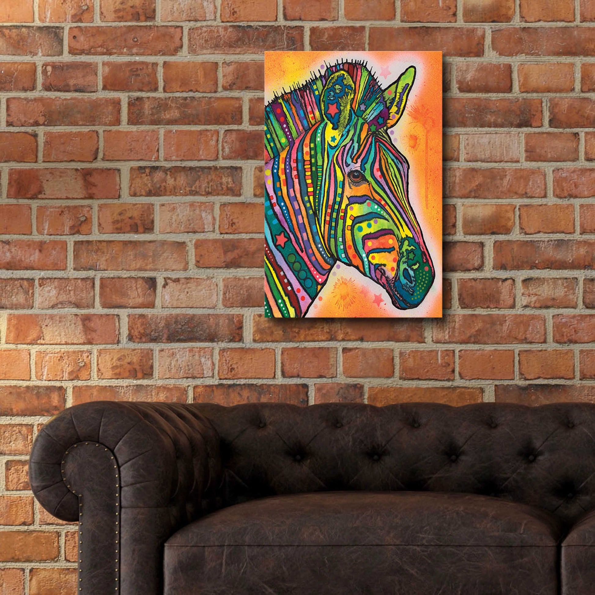 Epic Art 'Zebra' by Dean Russo, Acrylic Glass Wall Art,16x24