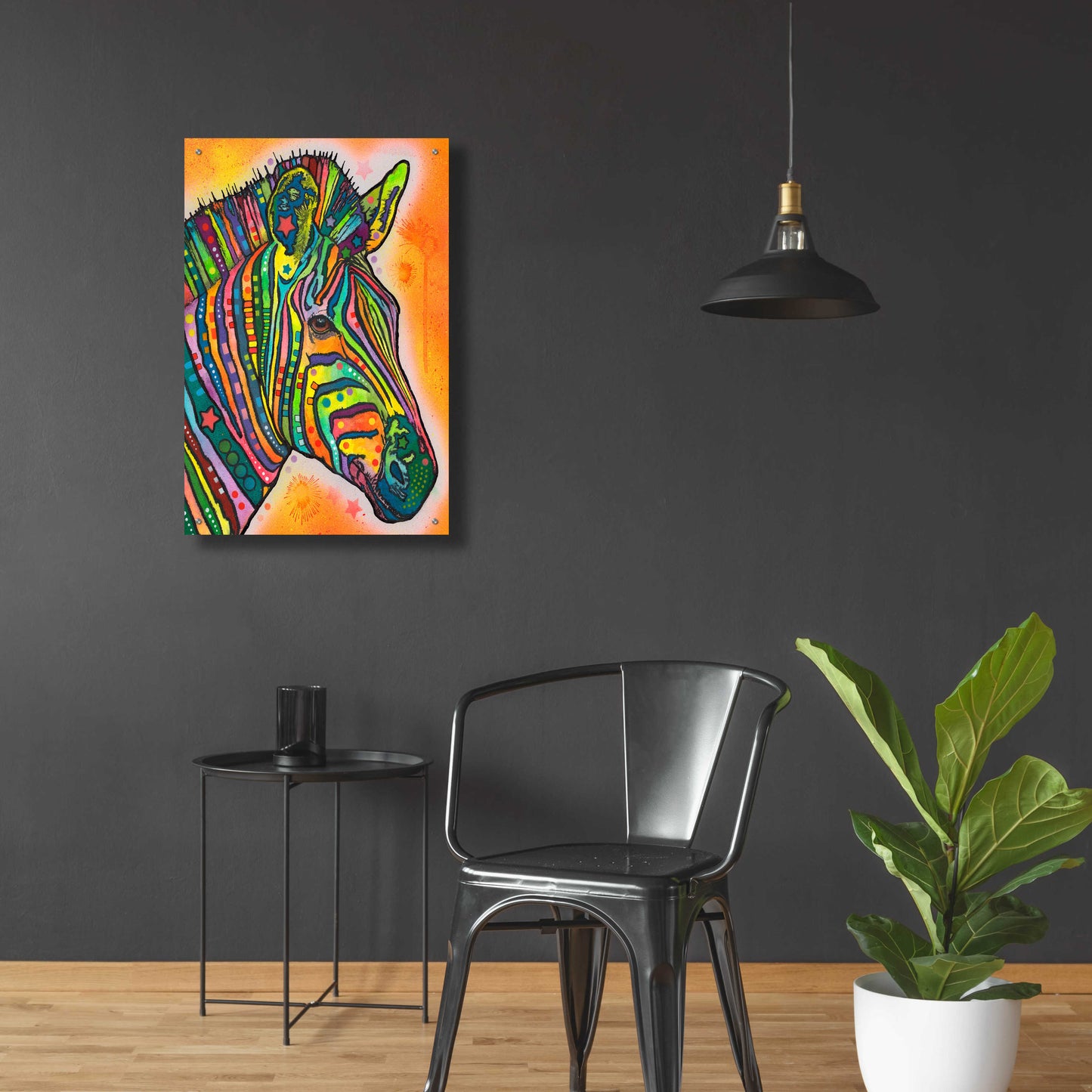 Epic Art 'Zebra' by Dean Russo, Acrylic Glass Wall Art,24x36