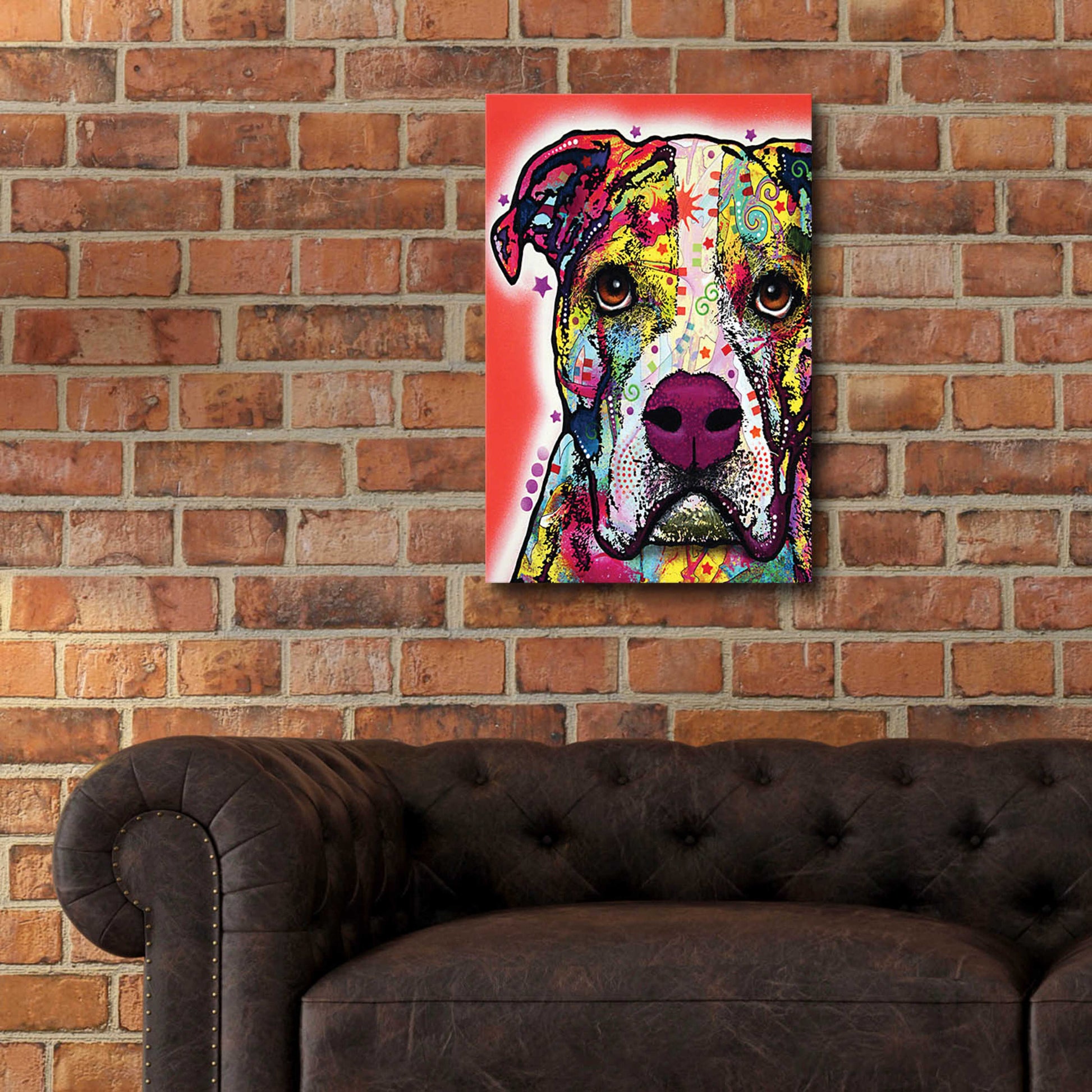 Epic Art 'American Bulldog 1' by Dean Russo, Acrylic Glass Wall Art,16x24