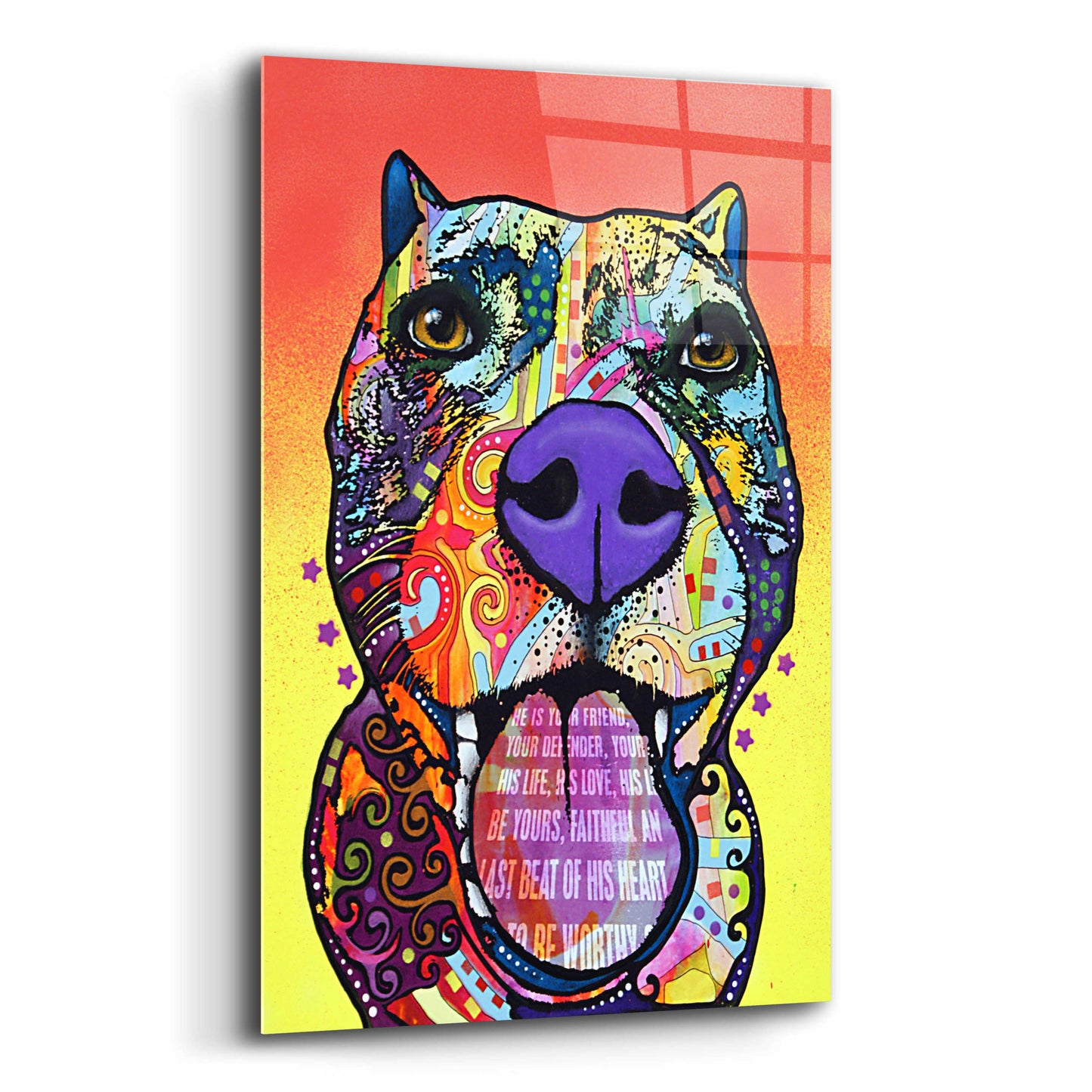 Epic Art 'Bark Don't Bite' by Dean Russo, Acrylic Glass Wall Art,12x16